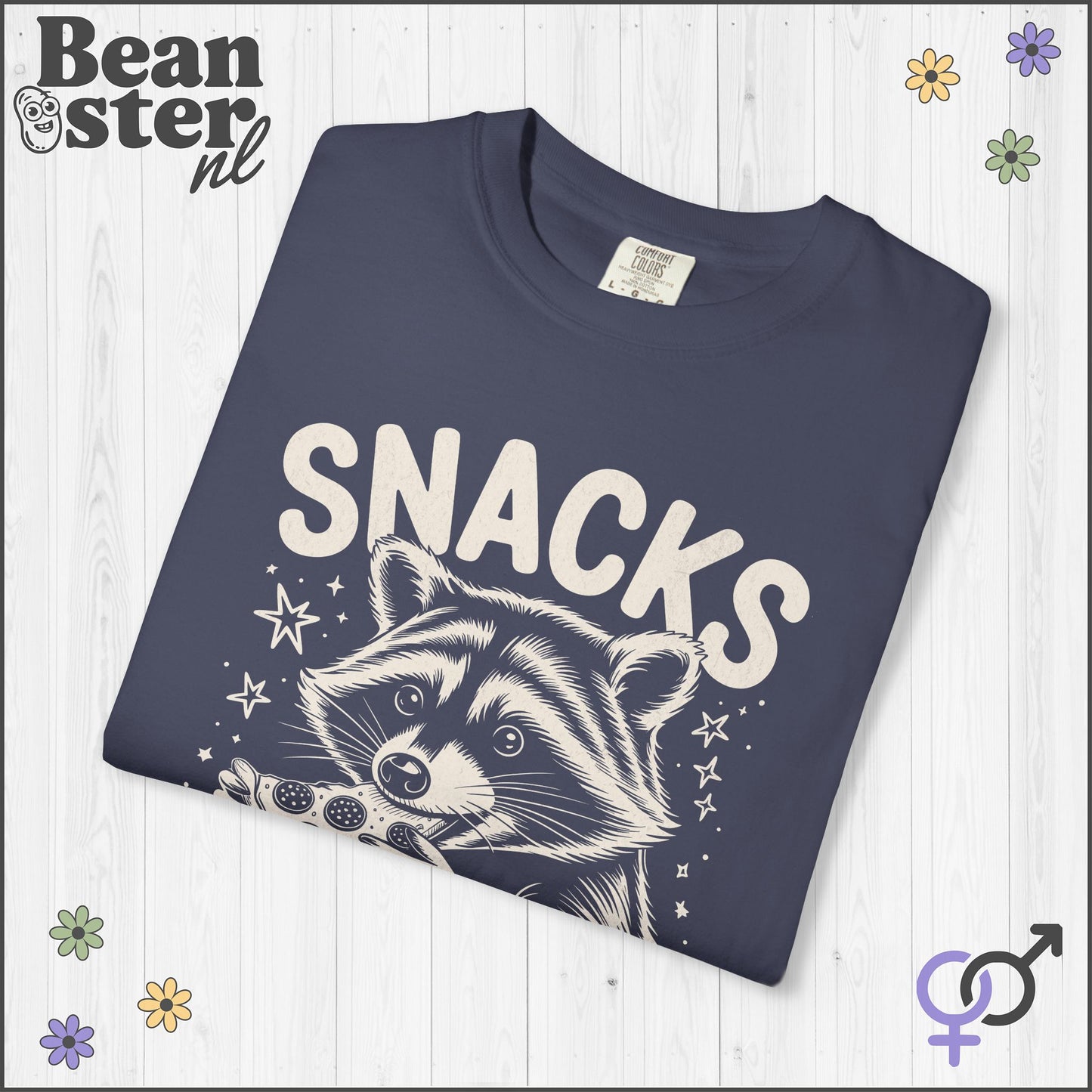 Snacks Make Me Nicer Raccoon Shirt | Funny Graphic Tee