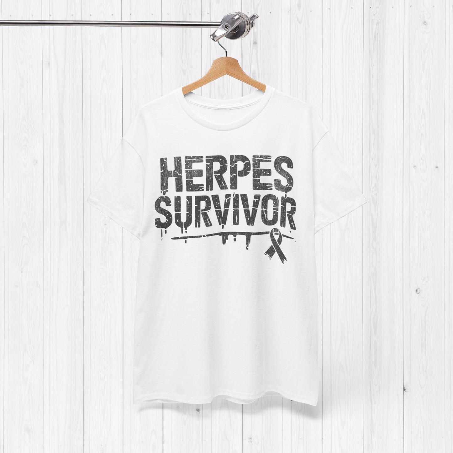 “Herpes Survivor” Funny STD T-Shirt