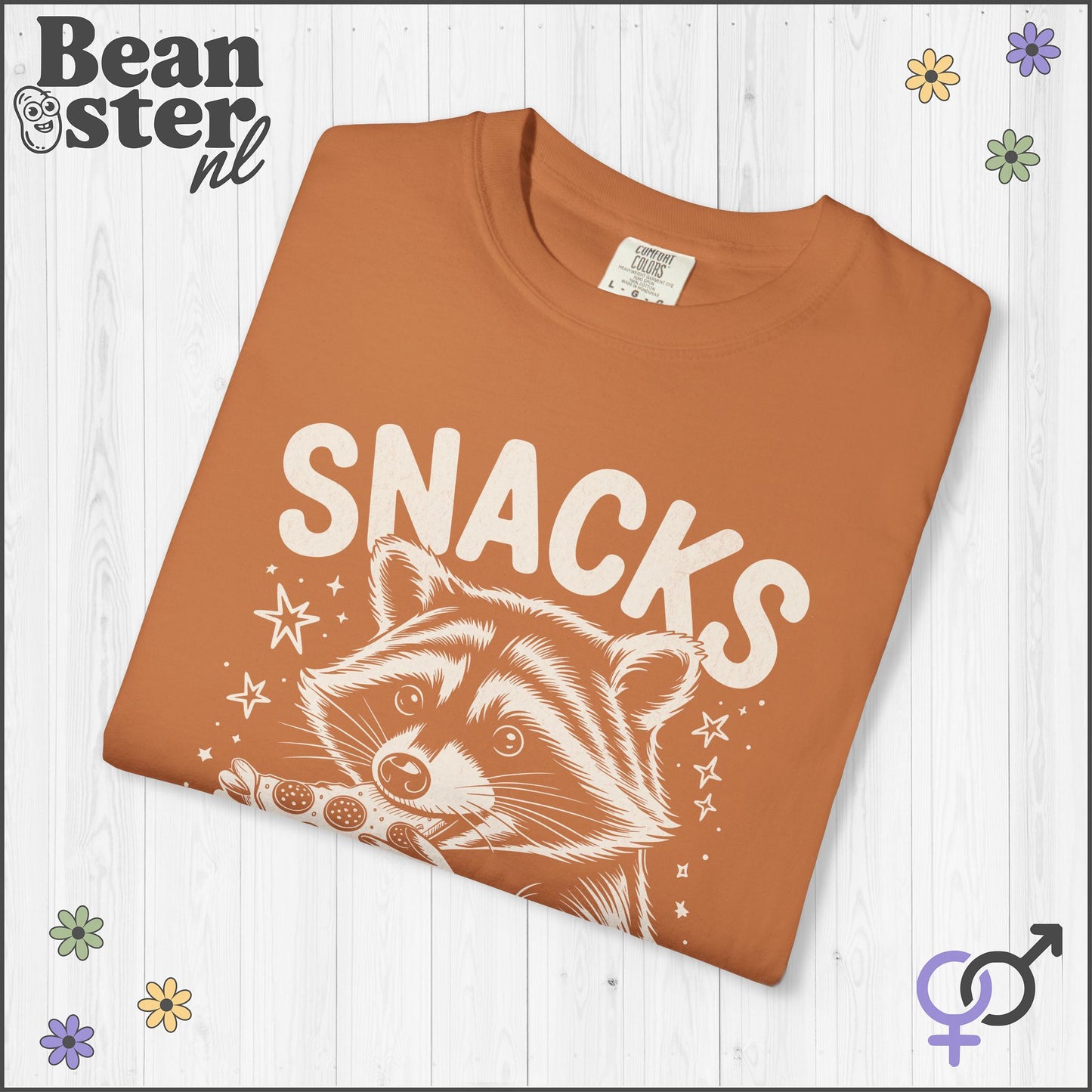 Snacks Make Me Nicer Raccoon Shirt | Funny Graphic Tee