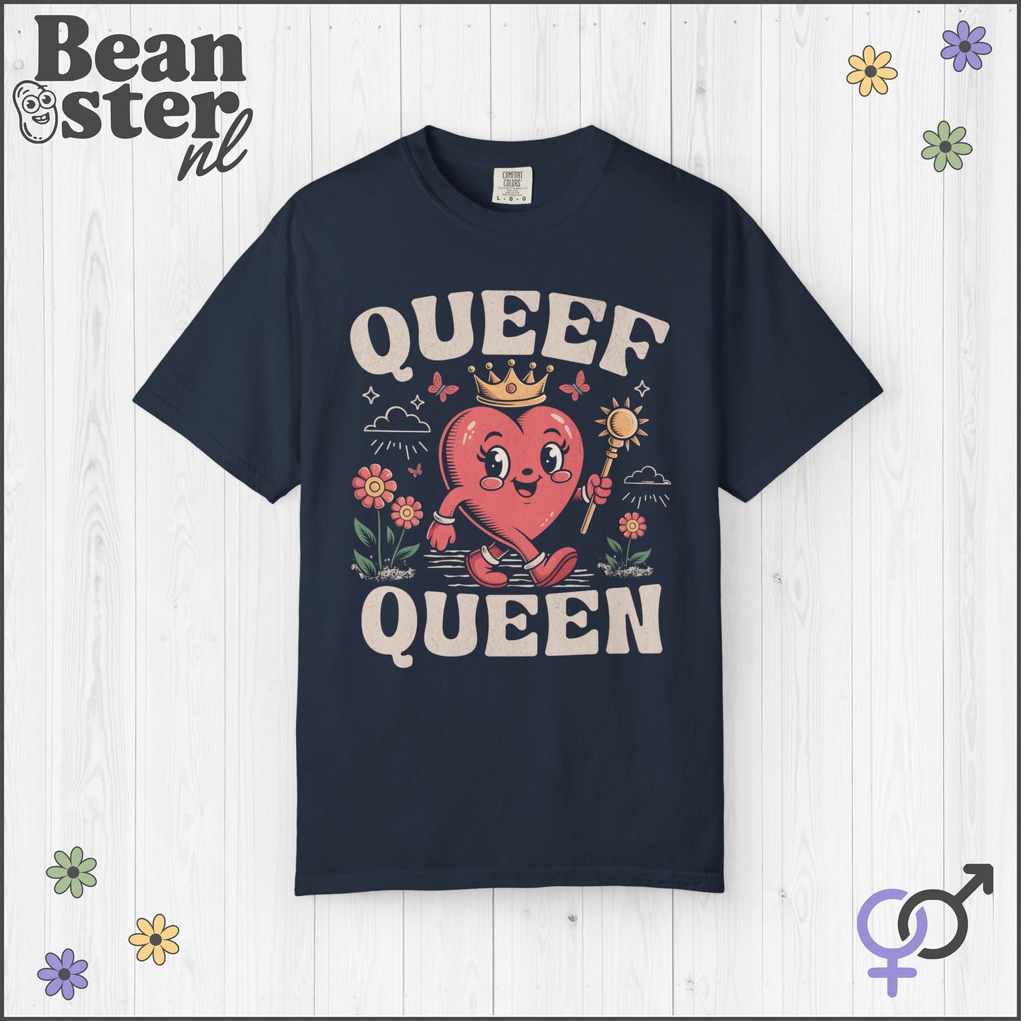 Queef Queen Retro Heart Mascot Shirt