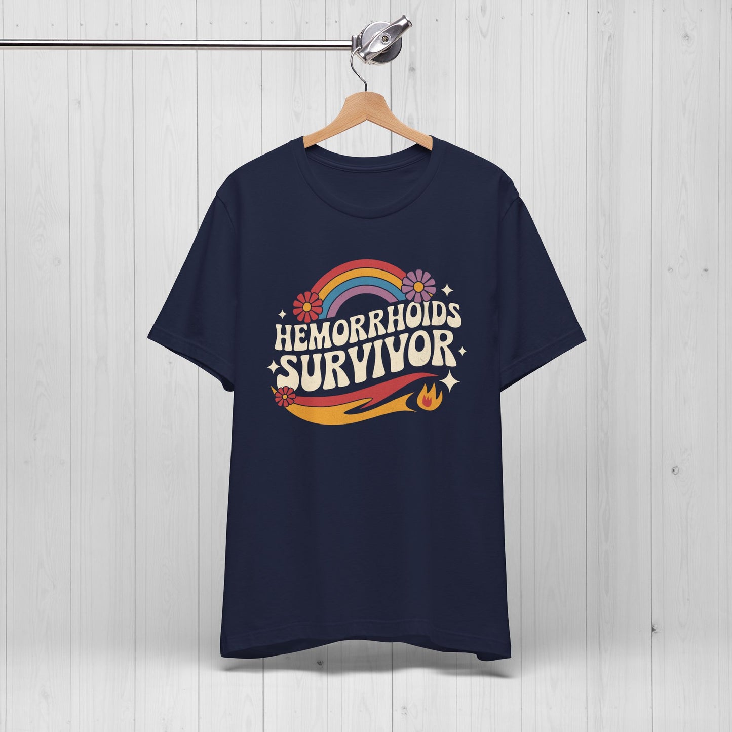 Hemorrhoids Survivor Groovy Tee – Funny Rainbow Shirt