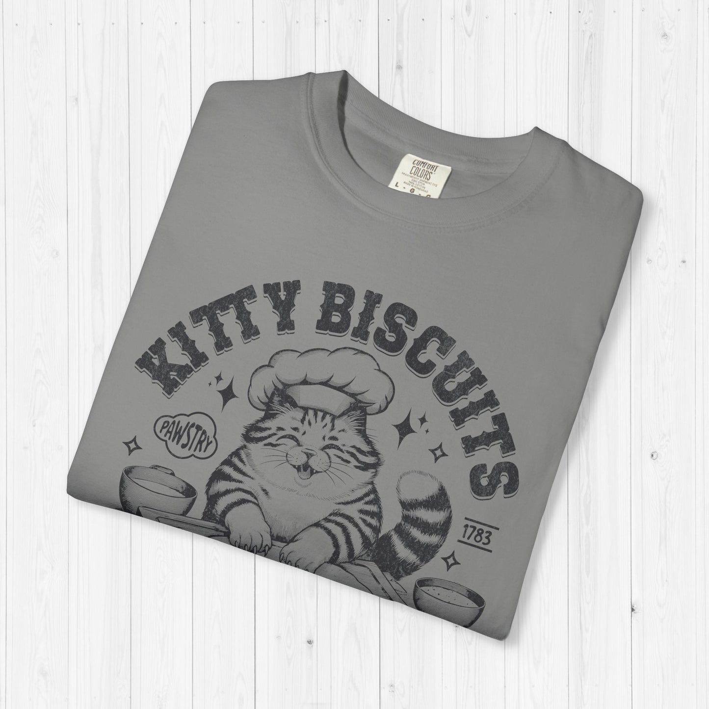 Kitty Biscuits Shirt – Cute Cat Baking Bread Tee for Cat Lovers