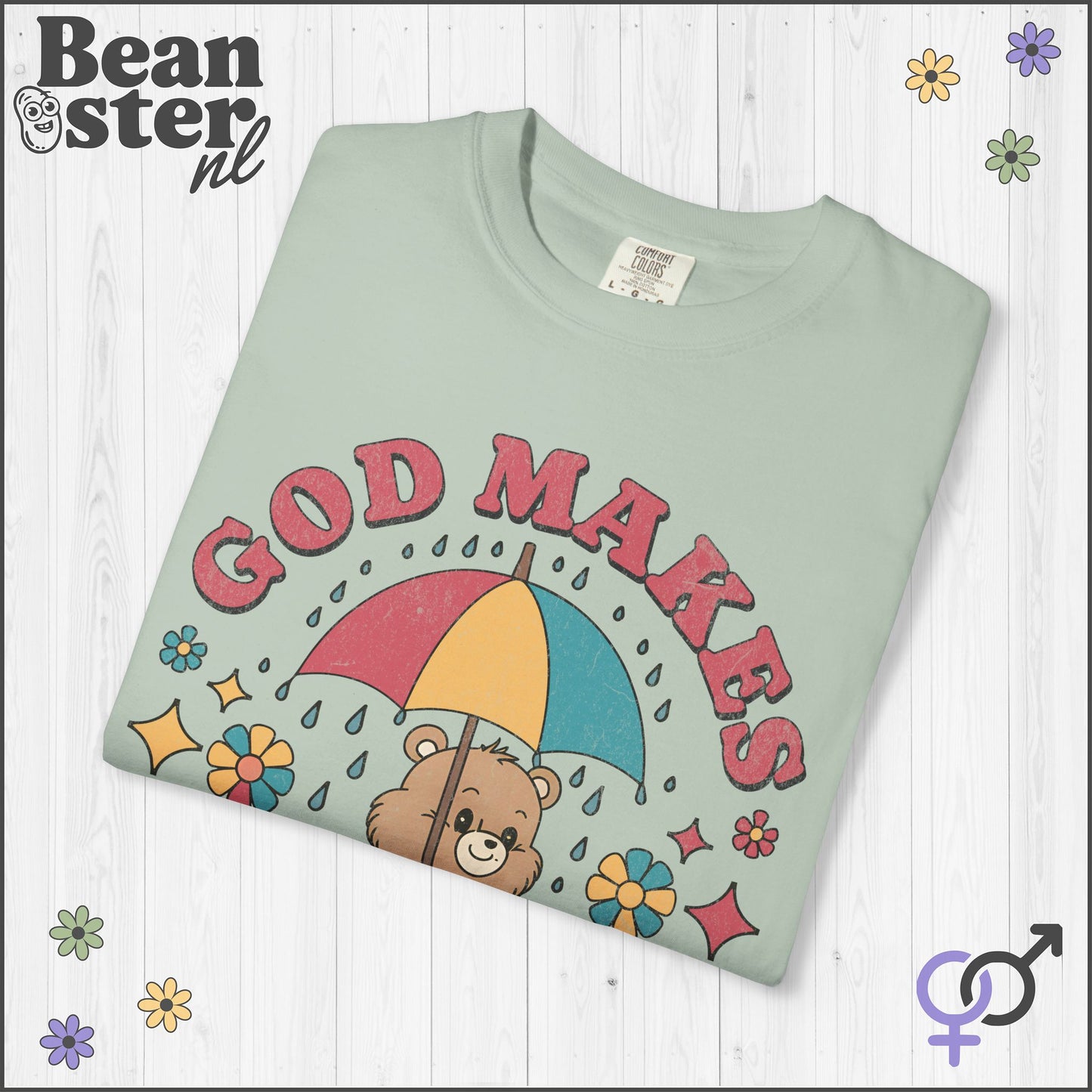God Makes Me Wet T-Shirt – Funny Cartoon Oversized Tee