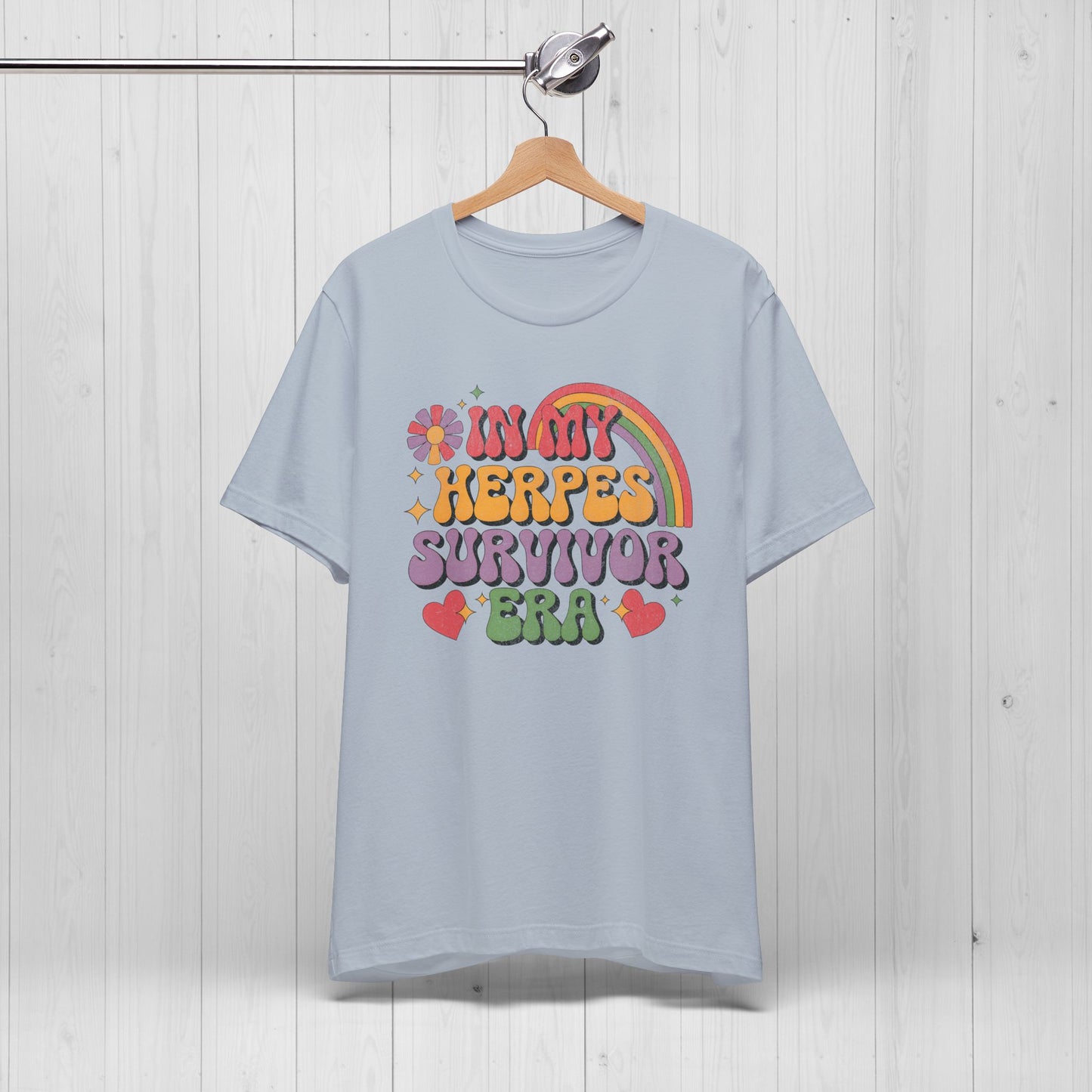Herpes Survivor Era Tee – Groovy 70s Rainbow Shirt