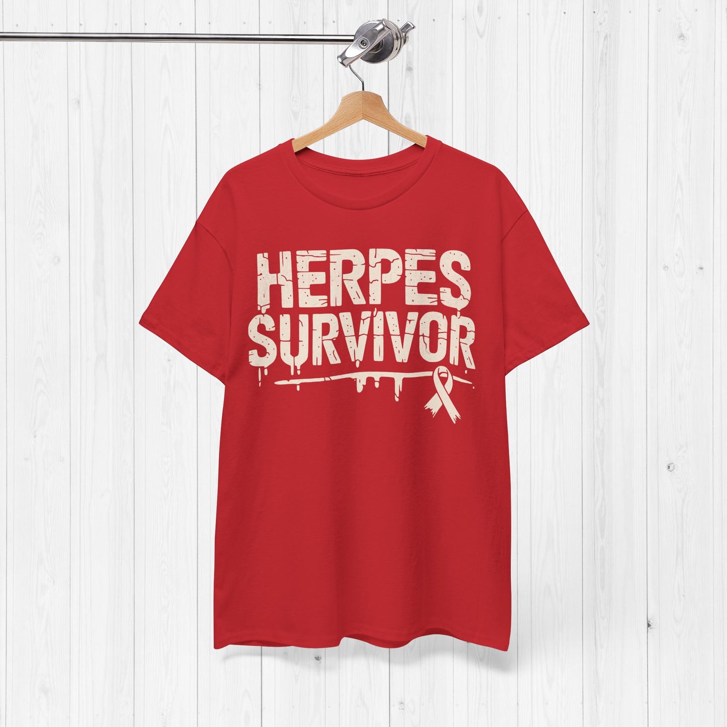 “Herpes Survivor” Funny STD T-Shirt