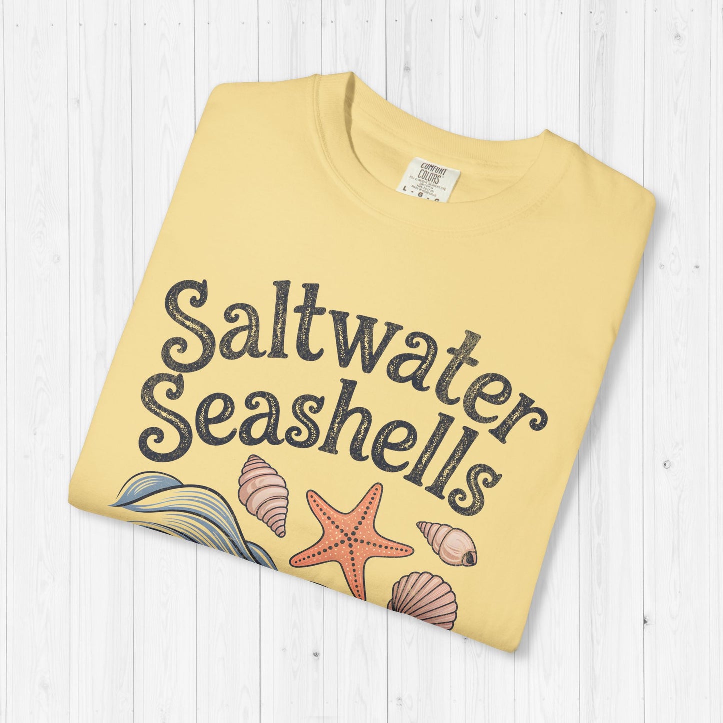 Saltwater Seashells Sunshine Tee โ Vintage Beach Vibes