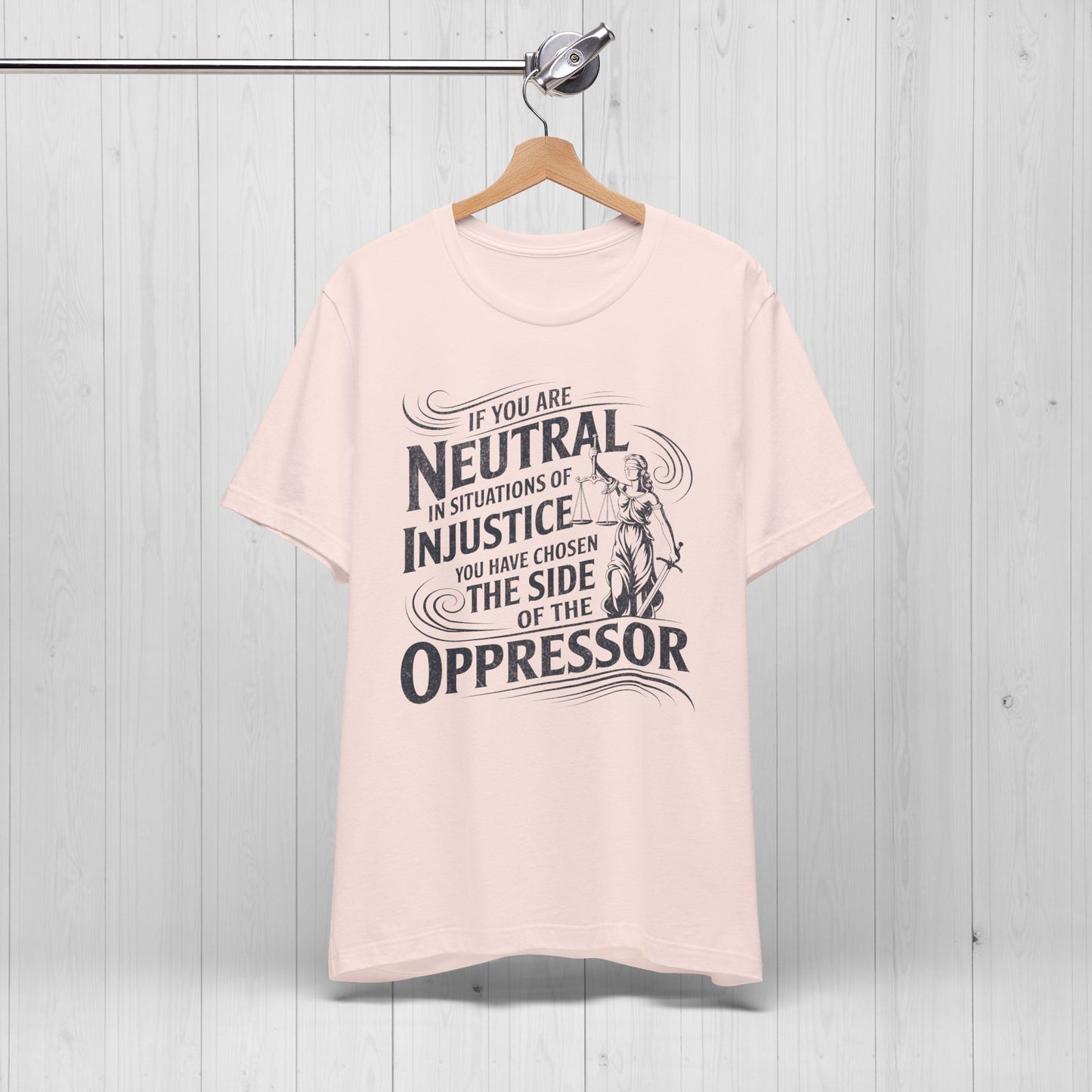 Stand for Justice – Vintage Lady Justice Protest Tee