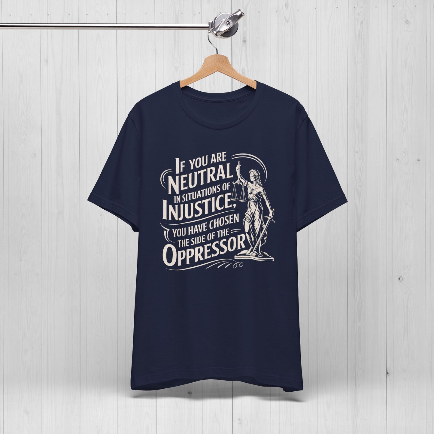 Stand for Justice – Vintage Lady Justice Protest Tee