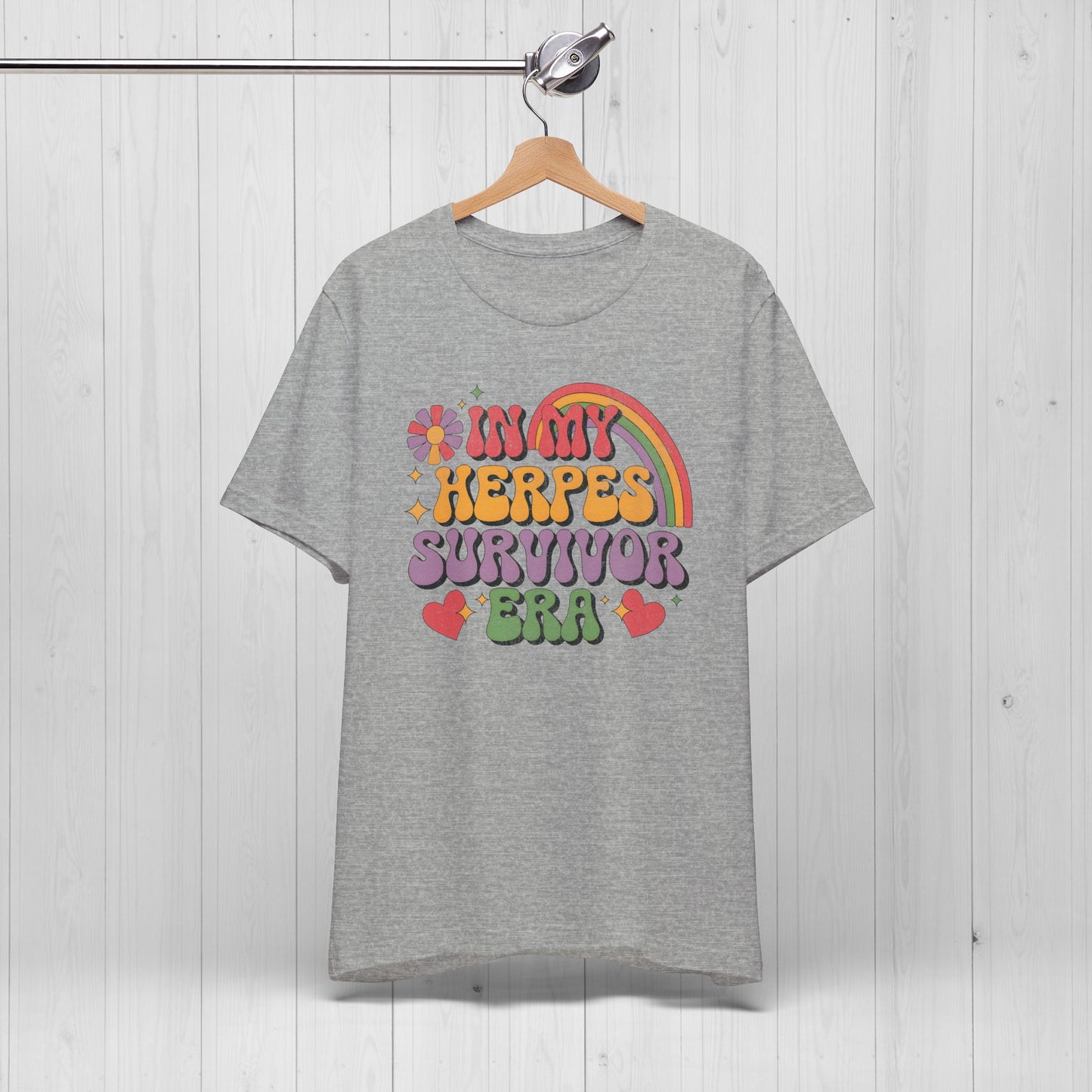 Herpes Survivor Era Tee – Groovy 70s Rainbow Shirt
