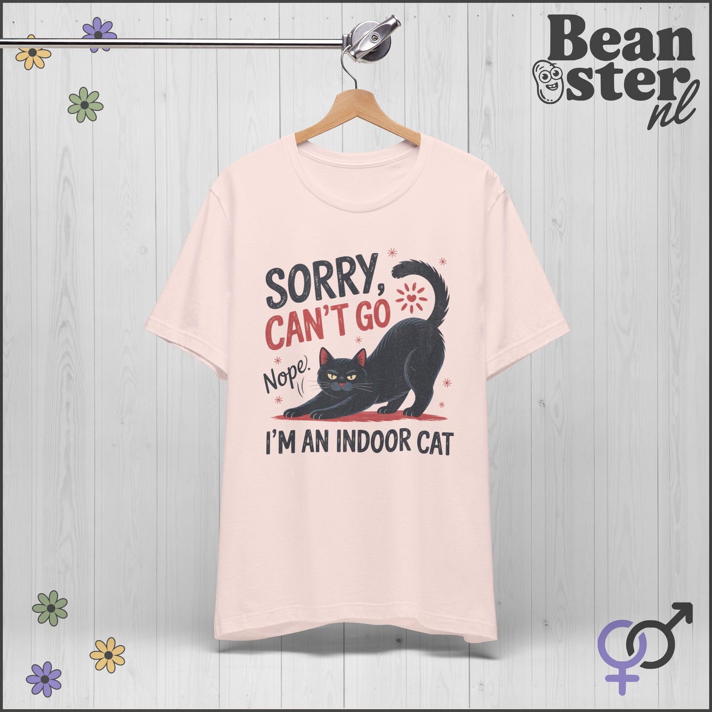 Sorry Can't Go I'm an Indoor Cat – Funny Retro Tee
