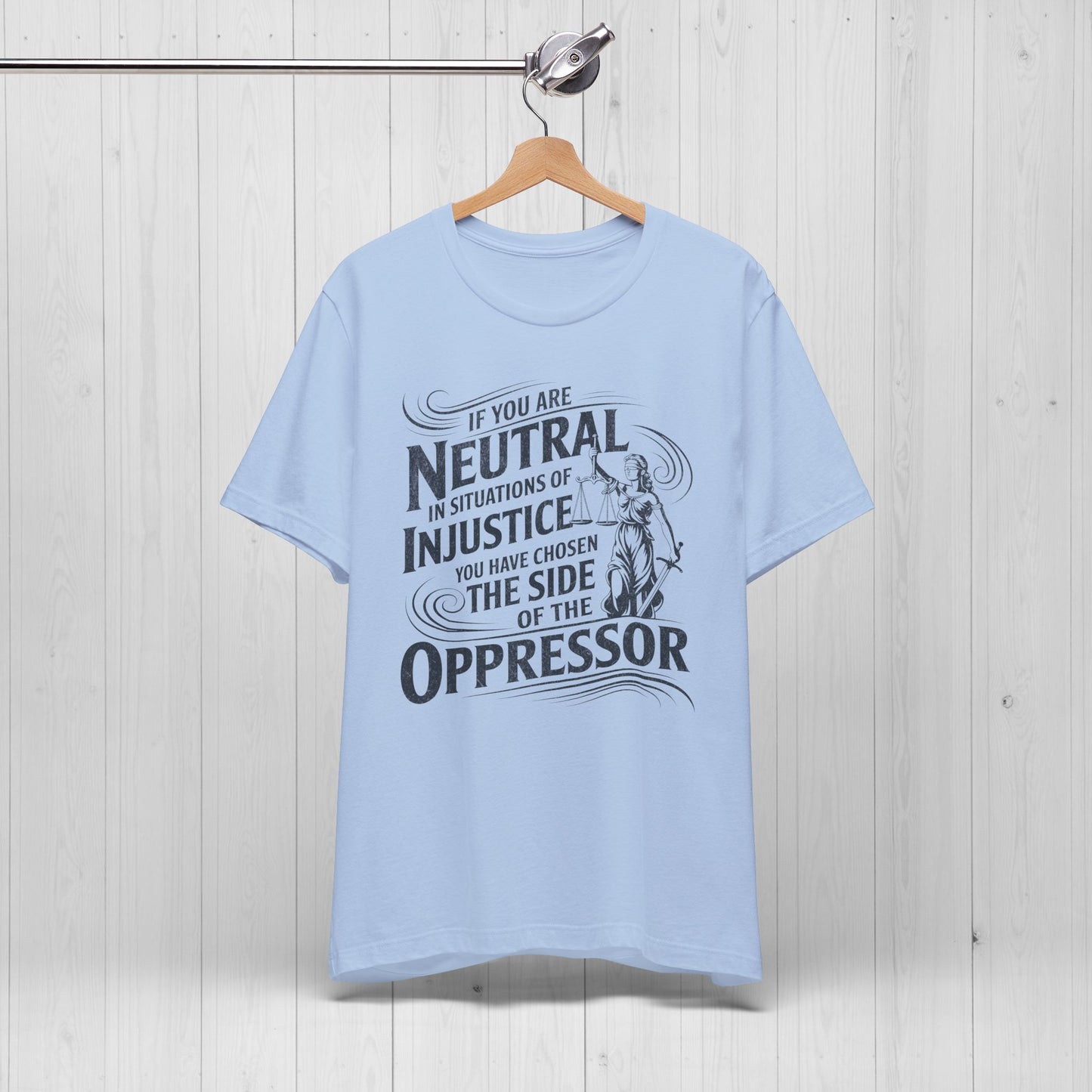 Stand for Justice – Vintage Lady Justice Protest Tee