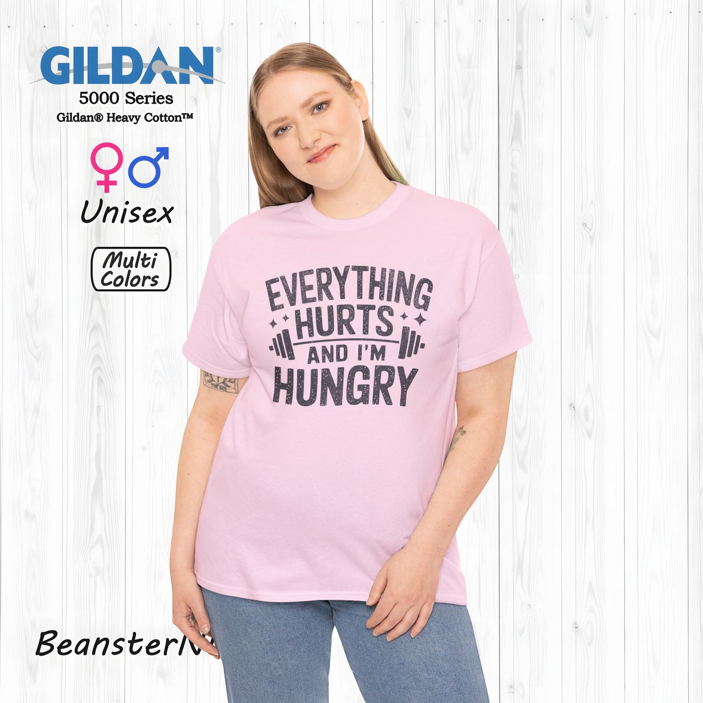 Funny Gym Shirt – “Everything Hurts and I’m Hungry” Tee