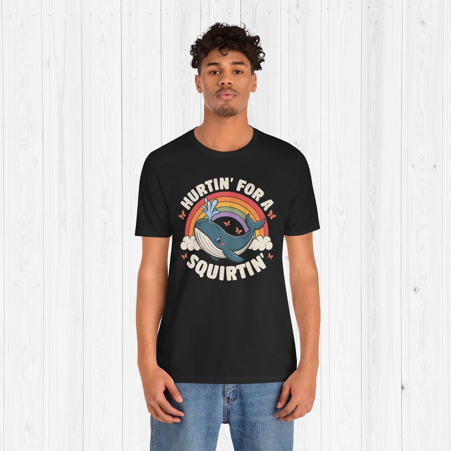 Hurtin’ For A Squirtin’ Whale Tee – Funny Meme Shirt for Adults