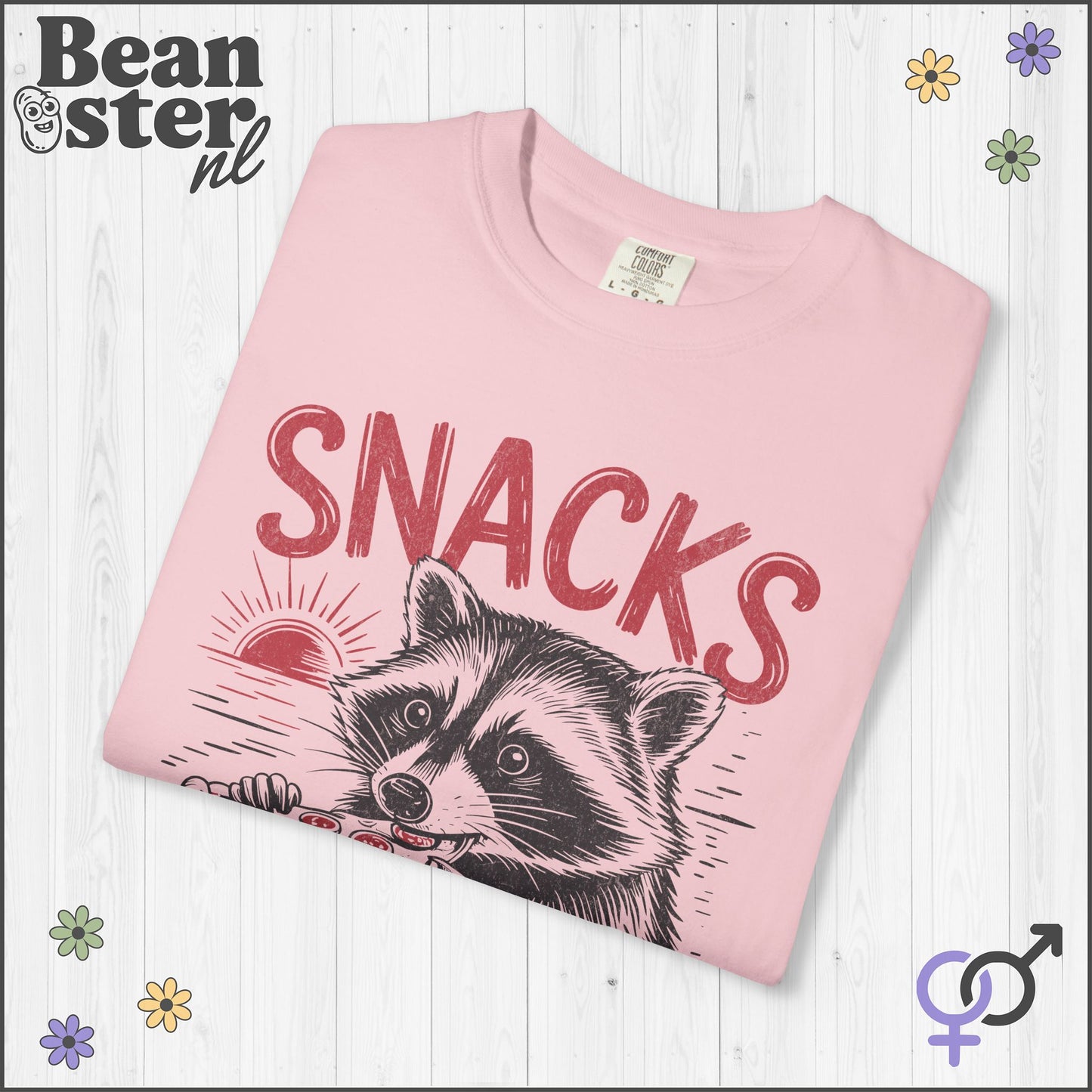 Snacks Make Me Nicer Raccoon Shirt | Funny Graphic Tee
