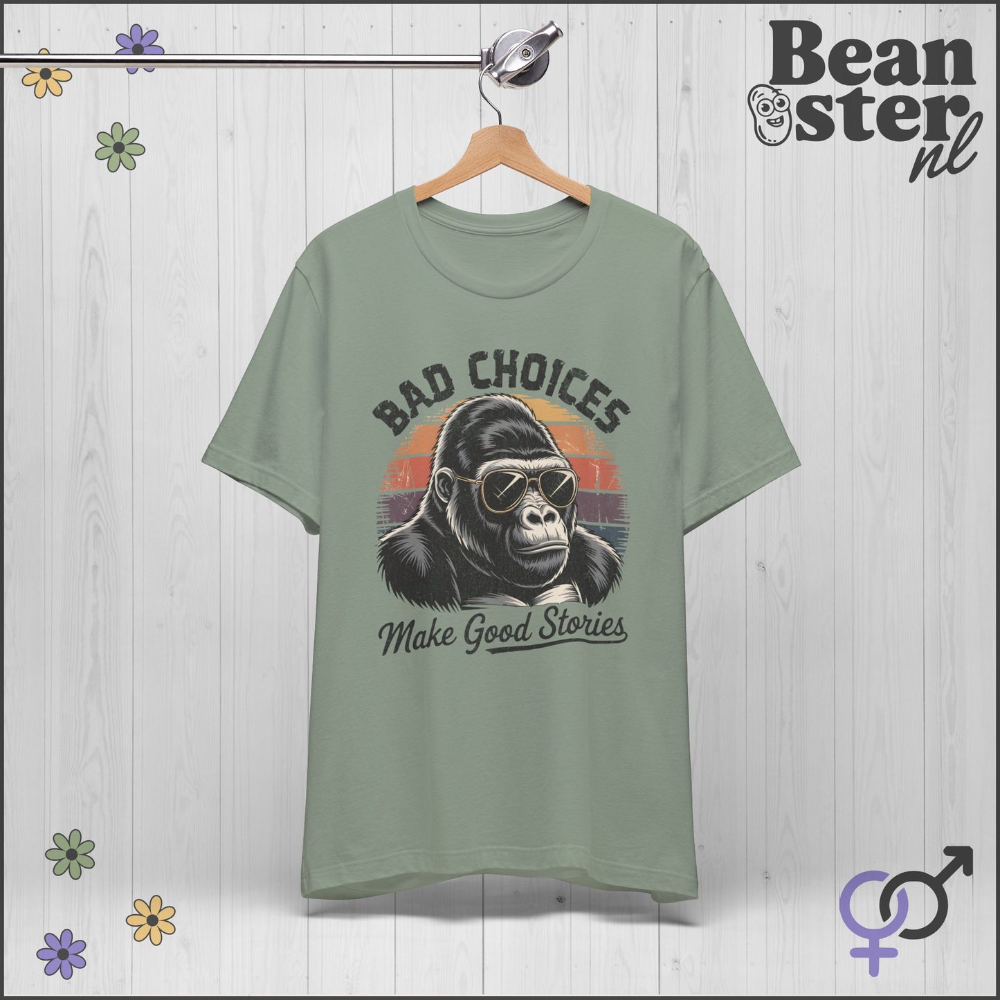 Bad Choices Gorilla Shirt – Retro Funny Graphic Tee
