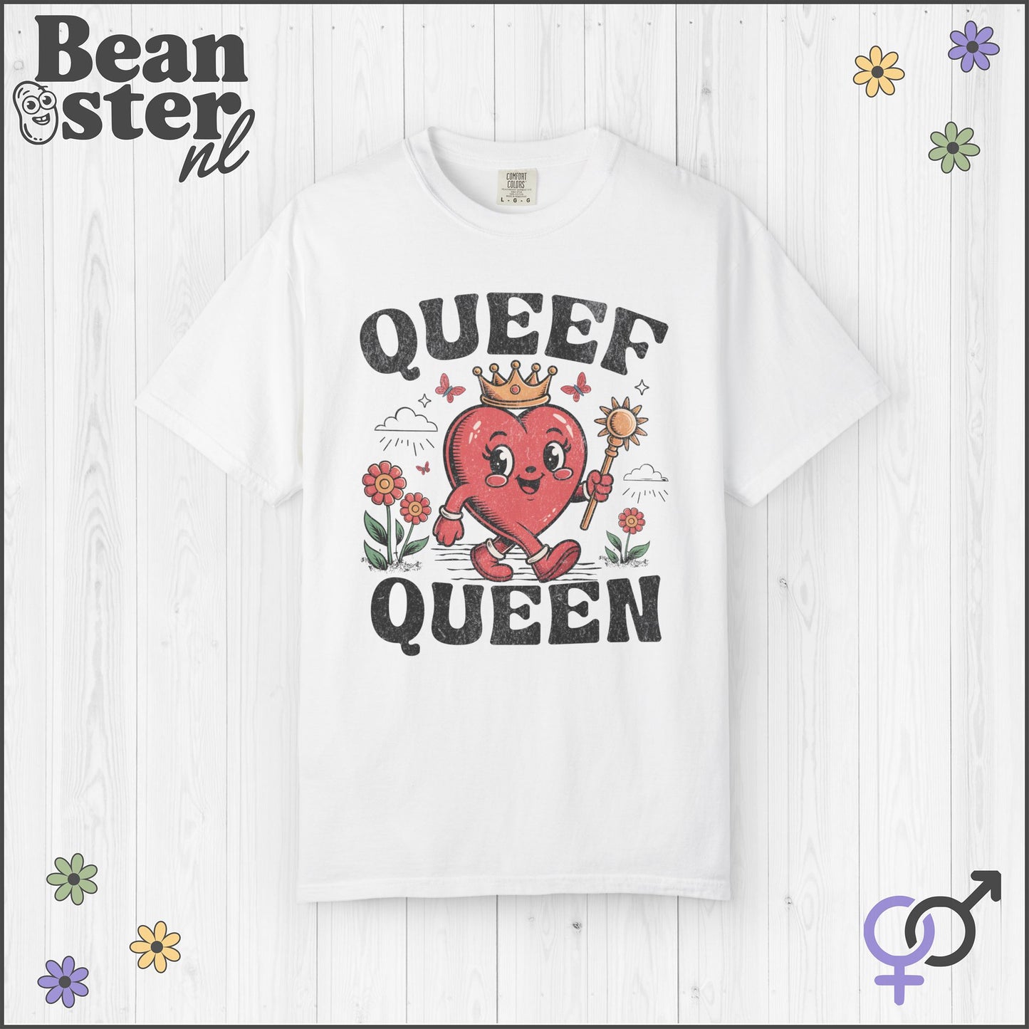 Queef Queen Retro Heart Mascot Shirt