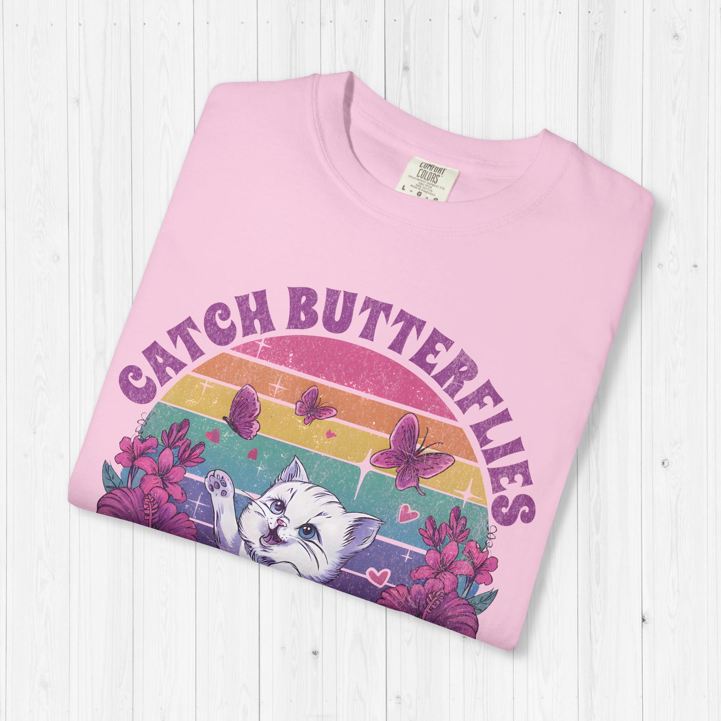 Catch Butterflies Not Herpes | Raunchy Cat T-Shirt