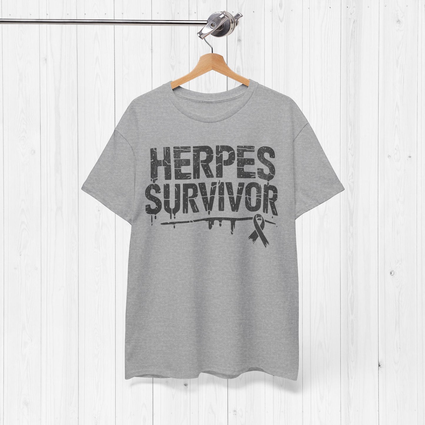 “Herpes Survivor” Funny STD T-Shirt