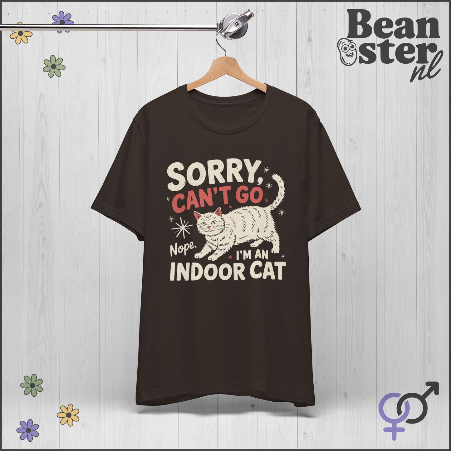 Sorry Can't Go I'm an Indoor Cat – Funny Retro Tee