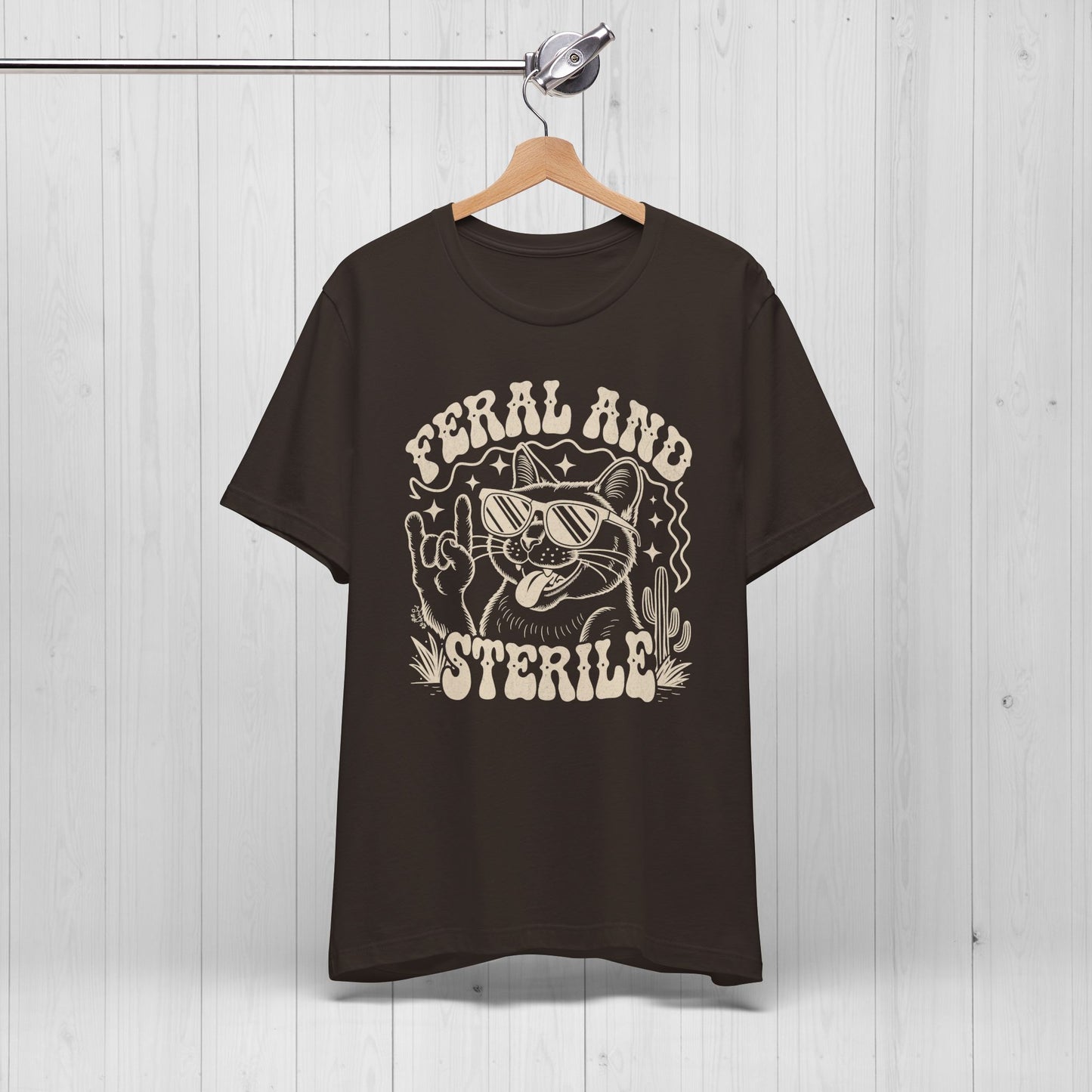 Feral and Sterile Rocker Cat Shirt – Funny Vintage Tee