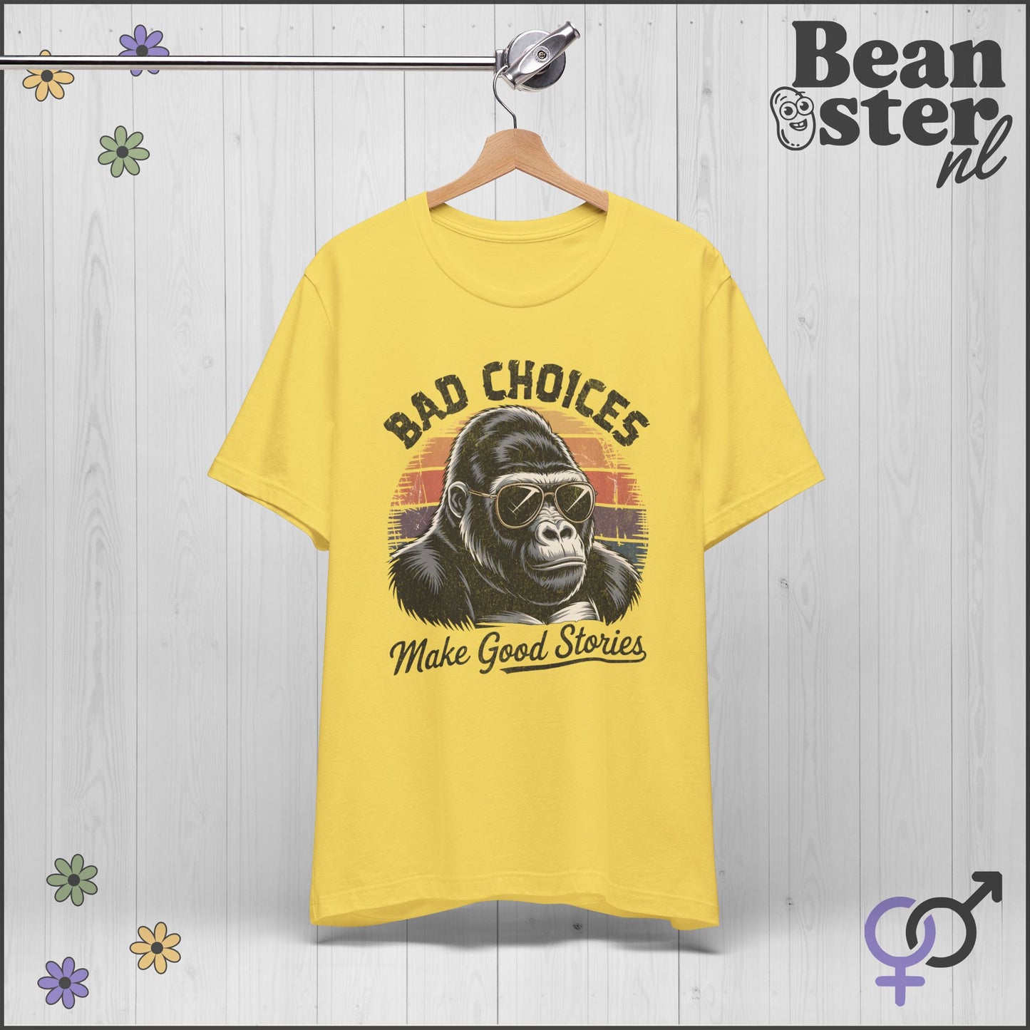 Bad Choices Gorilla Shirt – Retro Funny Graphic Tee