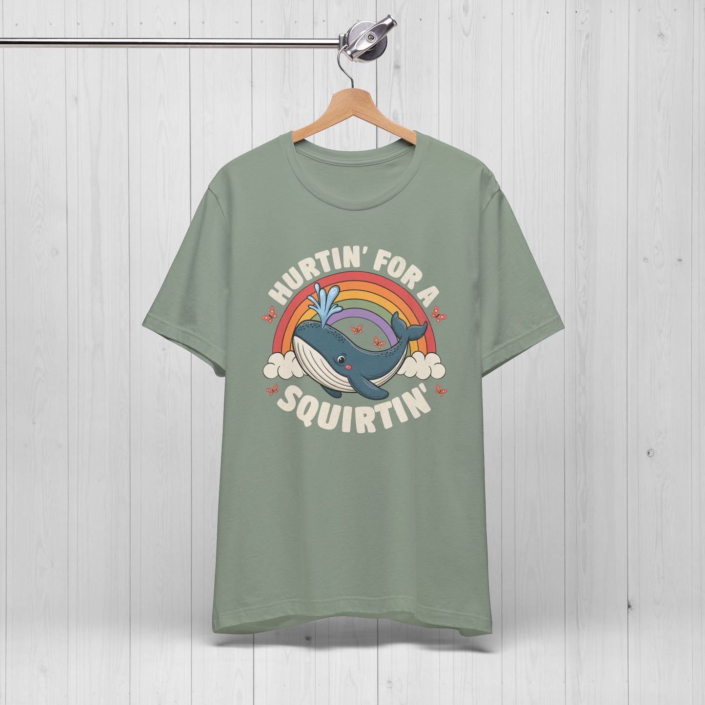 Hurtin’ For A Squirtin’ Whale Tee – Funny Meme Shirt for Adults