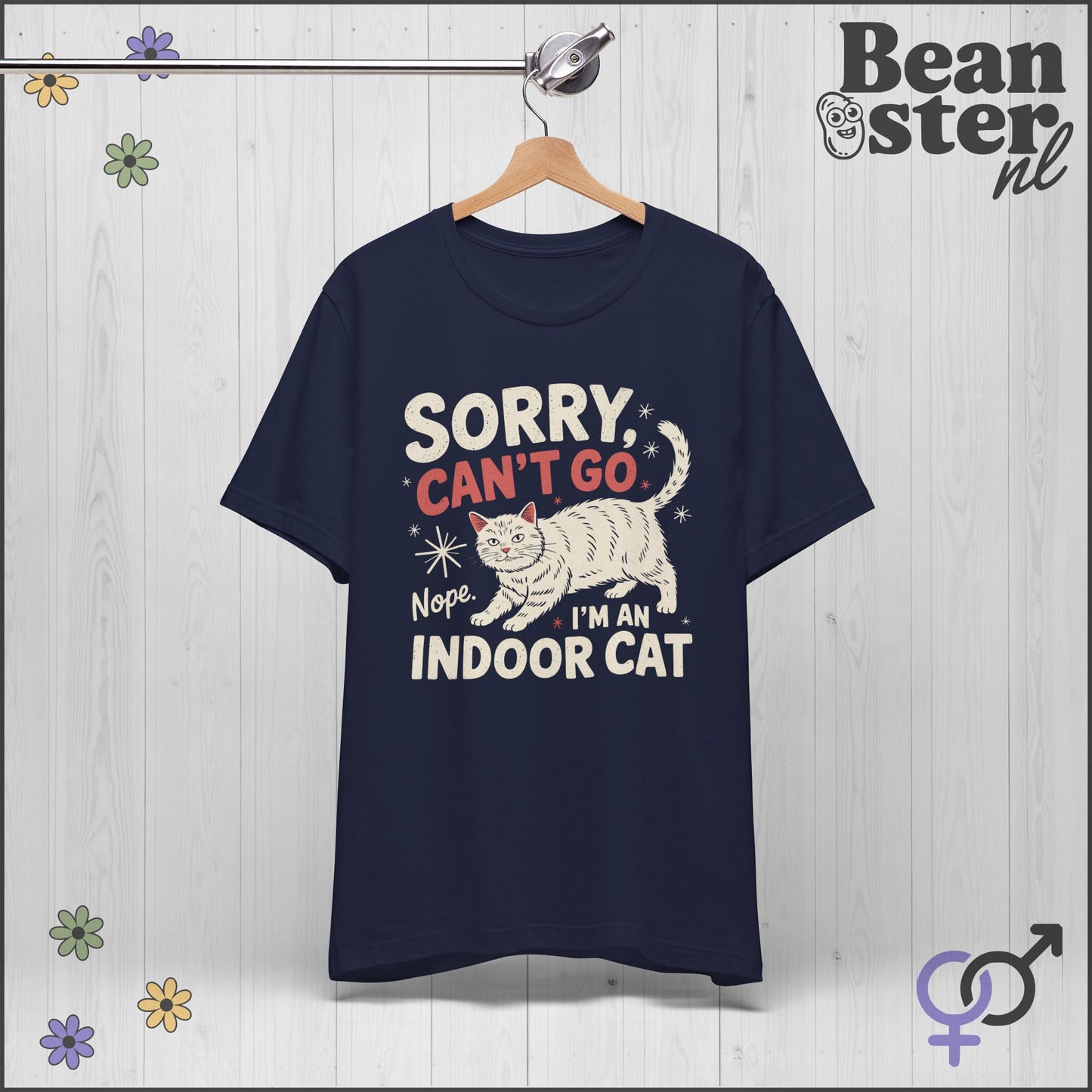 Sorry Can't Go I'm an Indoor Cat – Funny Retro Tee