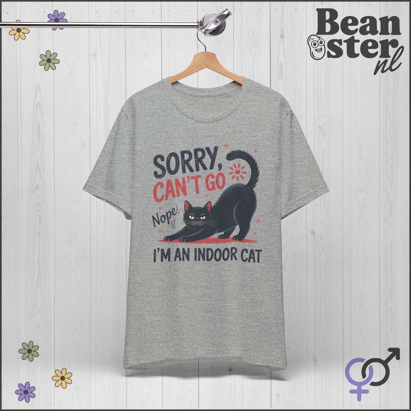 Sorry Can't Go I'm an Indoor Cat – Funny Retro Tee