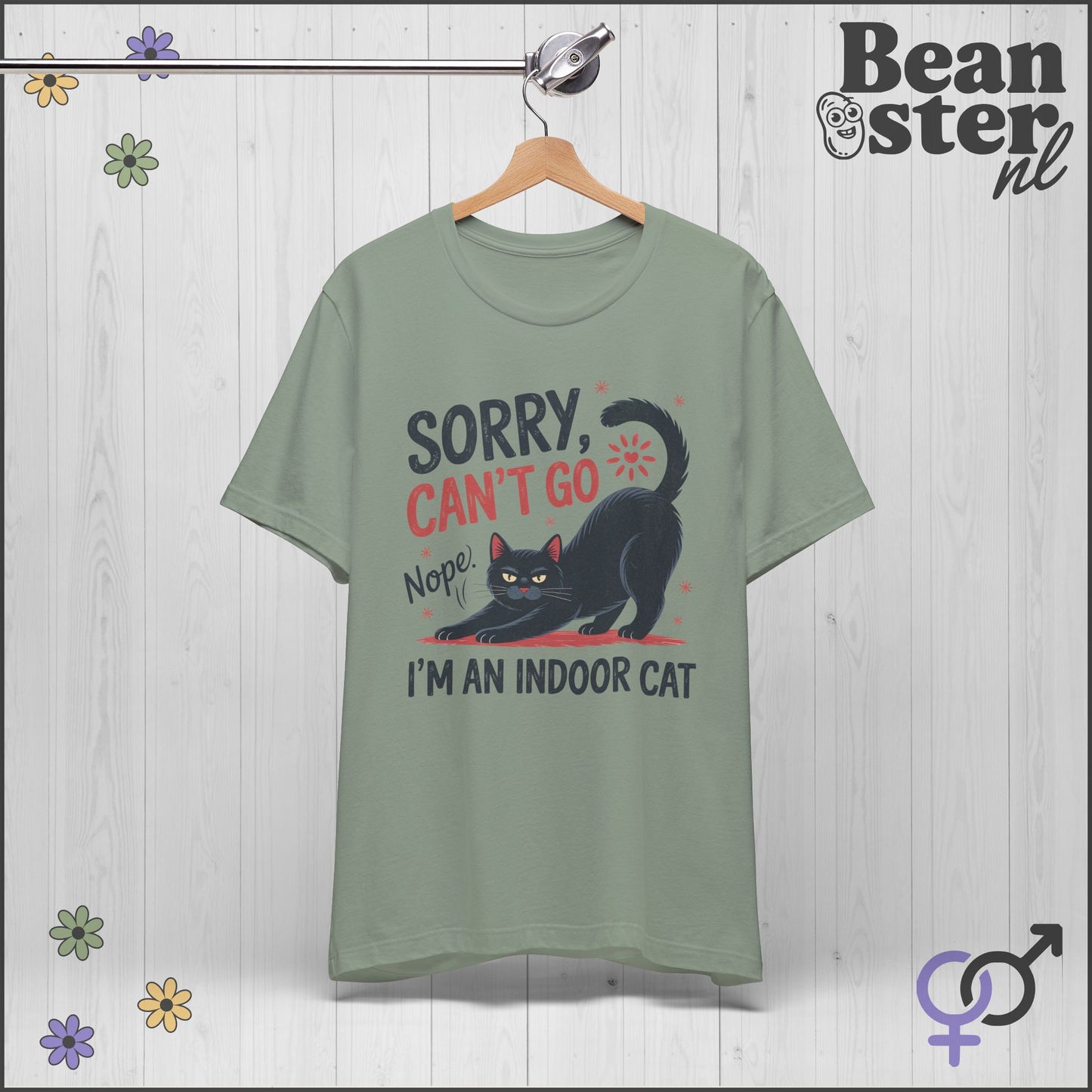 Sorry Can't Go I'm an Indoor Cat – Funny Retro Tee