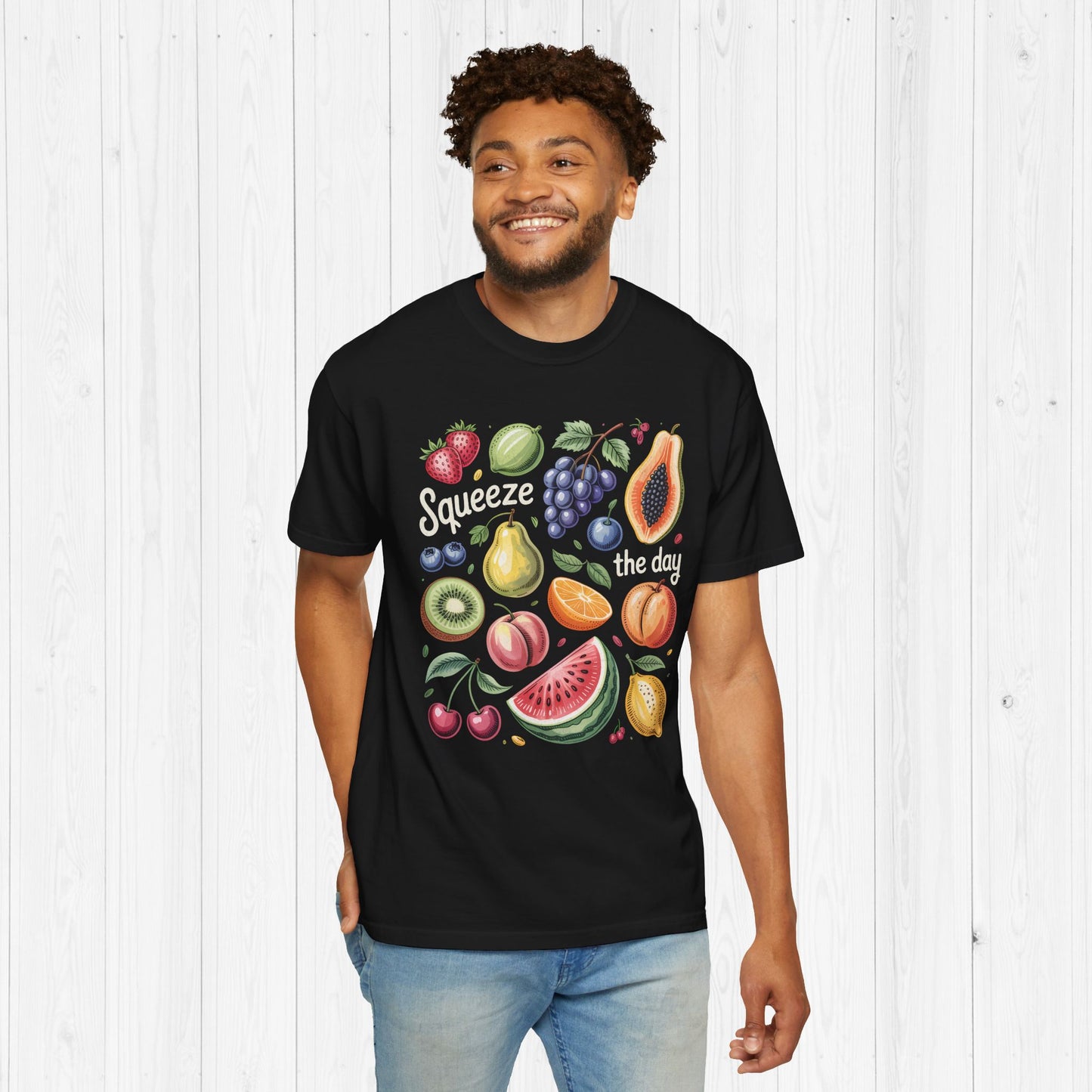 Tropical Summer Fruit Grid Shirt | Squeeze The Day