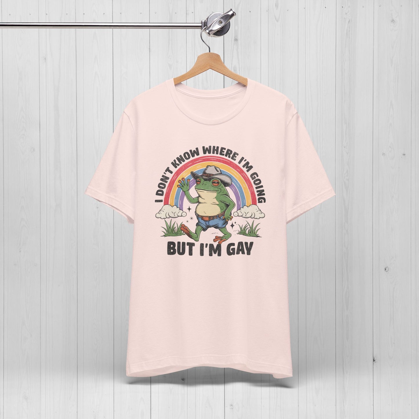 I Don’t Know Where I’m Going But I’m Gay Frog Tee 🐸🌈