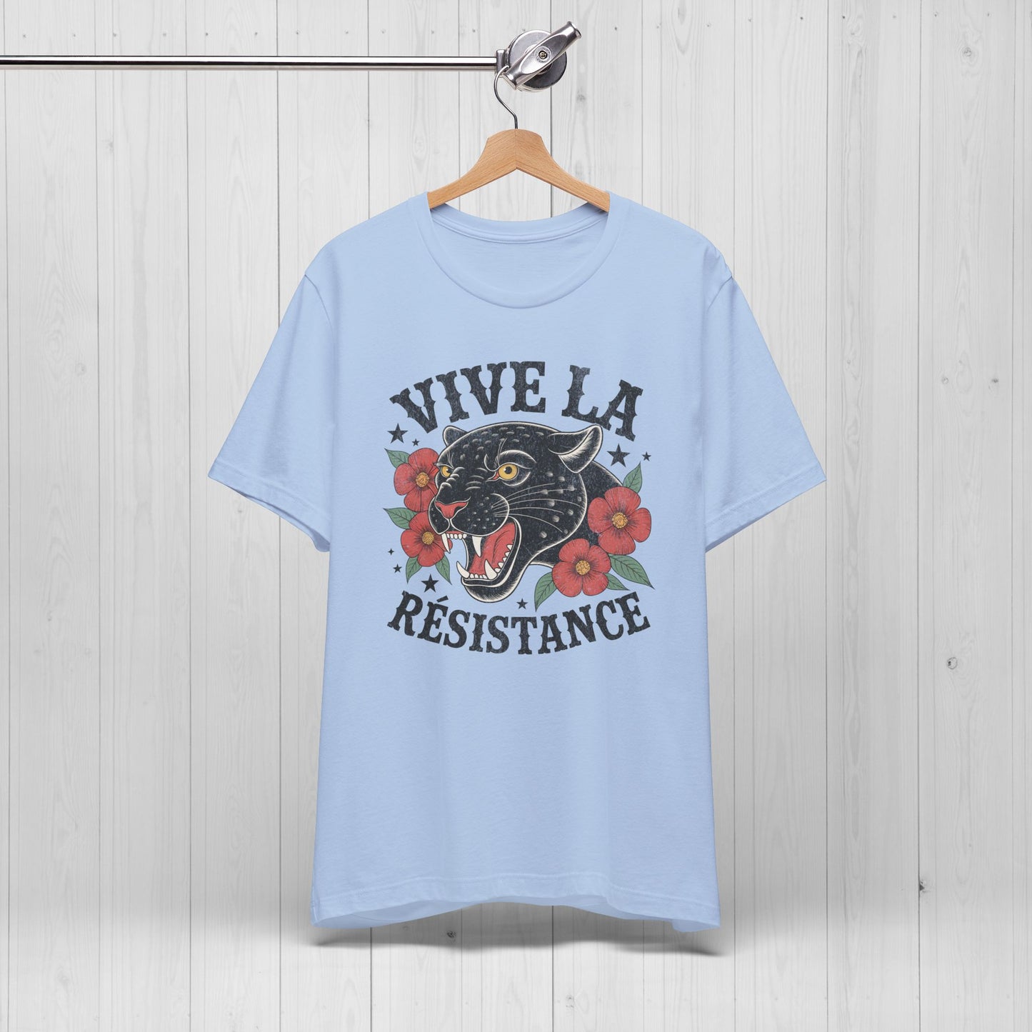 Vive la Résistance Tee – Retro Panther Floral Shirt