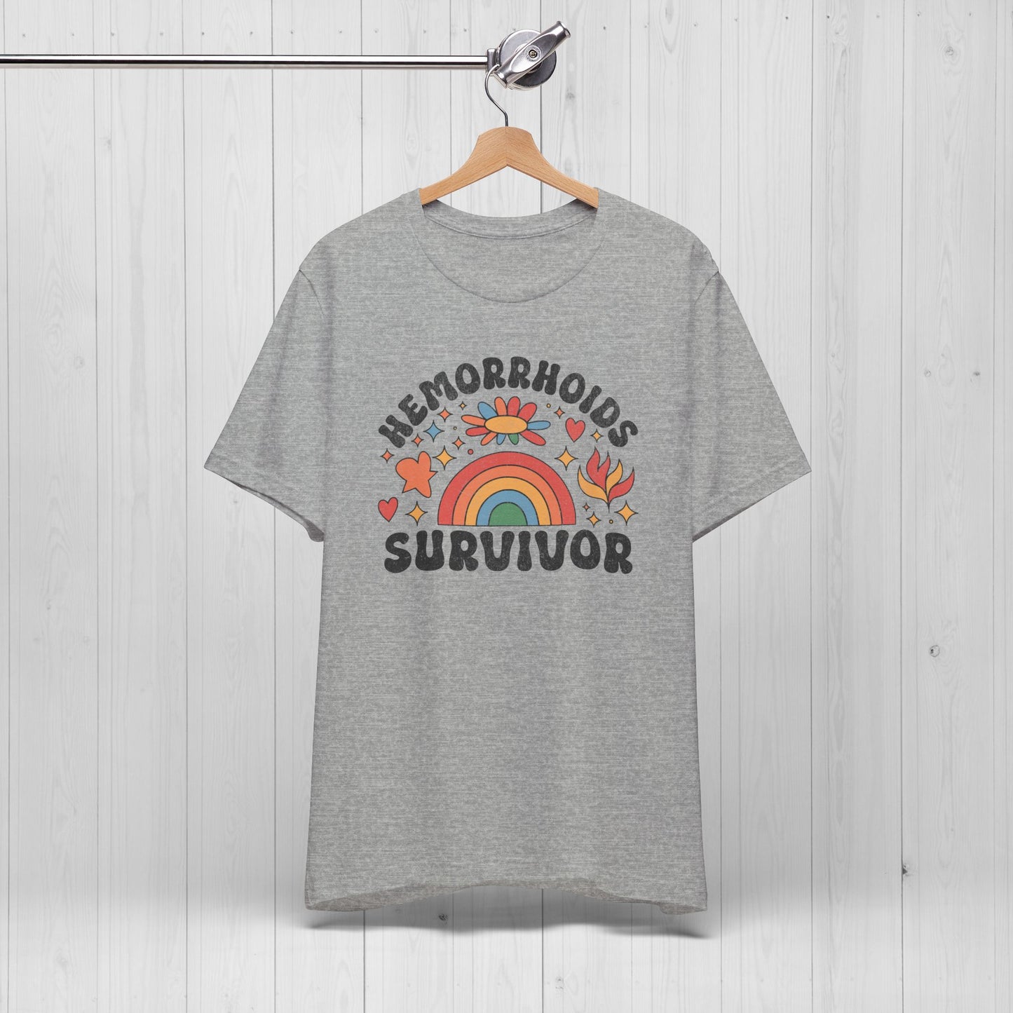Hemorrhoids Survivor Groovy Tee – Funny Rainbow Shirt