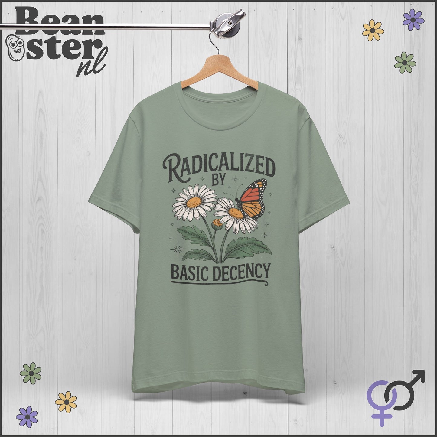 Radicalized By Basic Decency Floral Graphic Tee