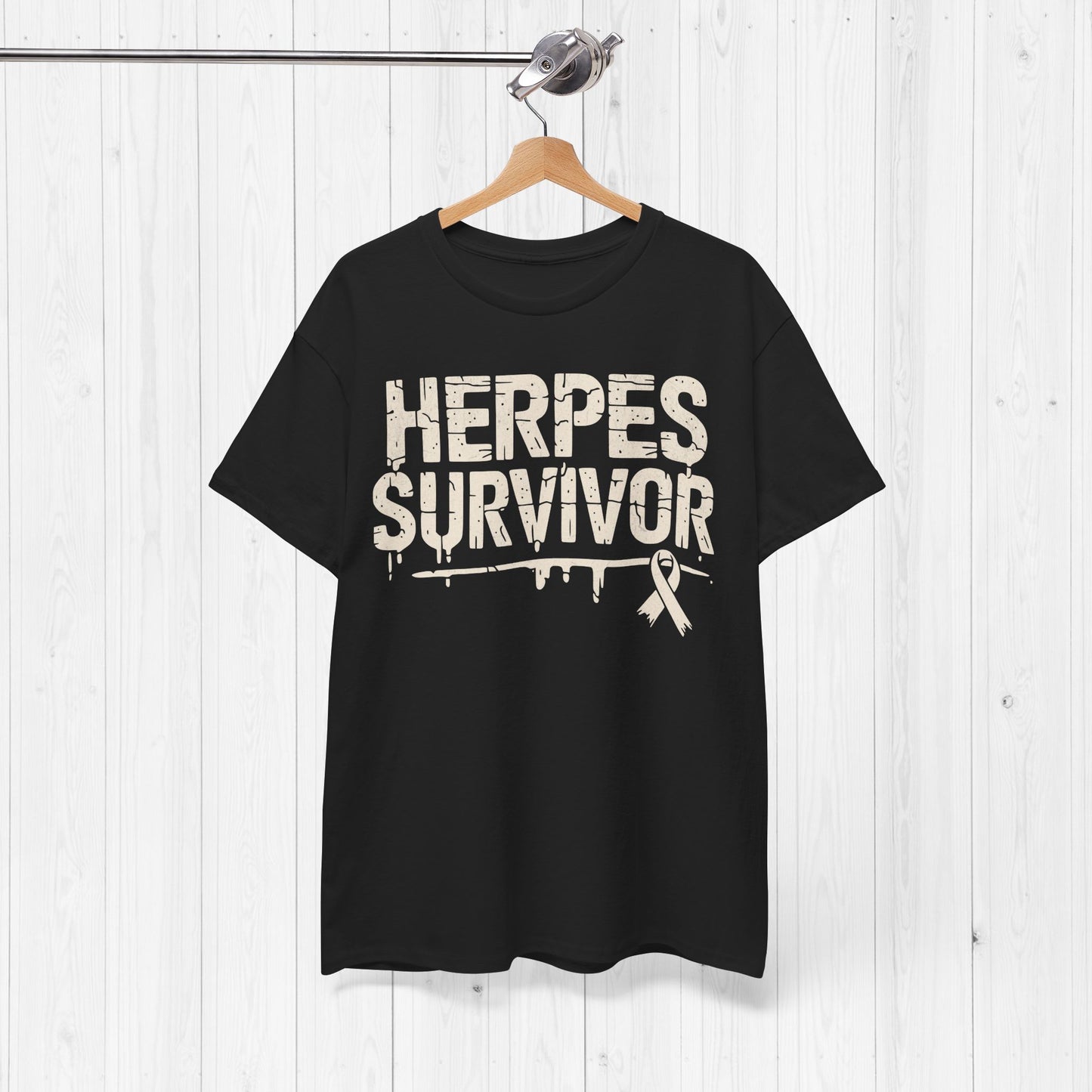 “Herpes Survivor” Funny STD T-Shirt
