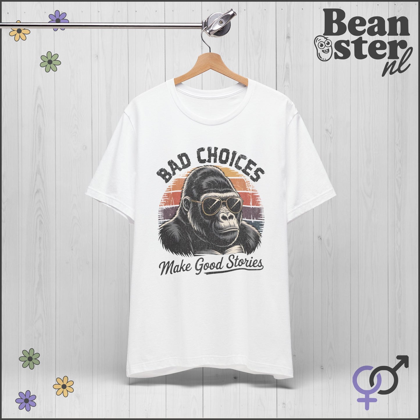 Bad Choices Gorilla Shirt – Retro Funny Graphic Tee