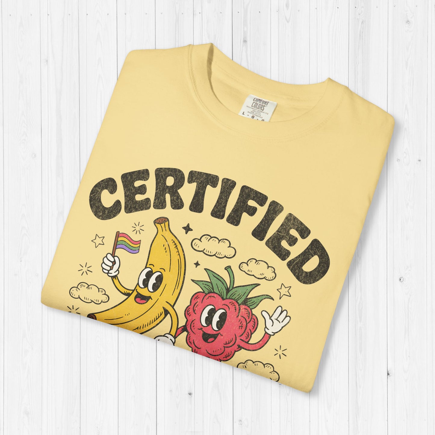 Certified Fruit Snack Tee โ Cute Retro LGBTQ Shirt ๐๐