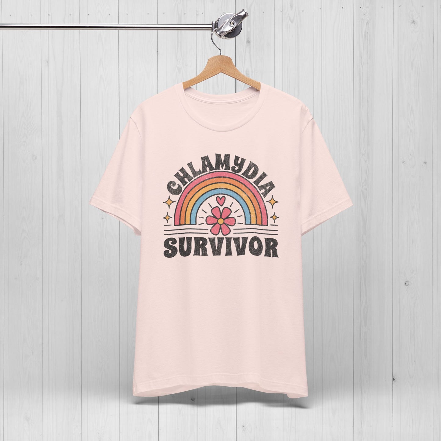 Chlamydia Survivor Shirt ๐ Funny Rainbow Flower Tee