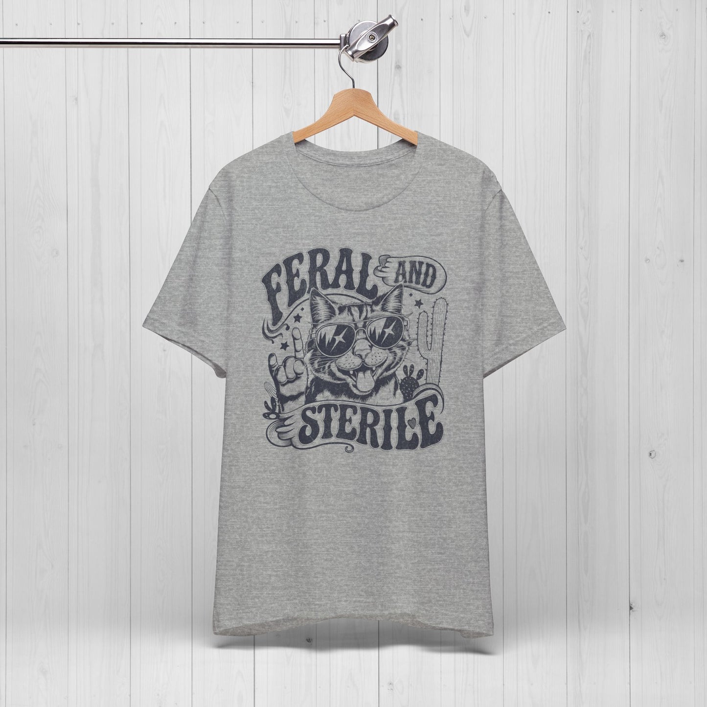 Feral and Sterile Rocker Cat Shirt – Funny Vintage Tee