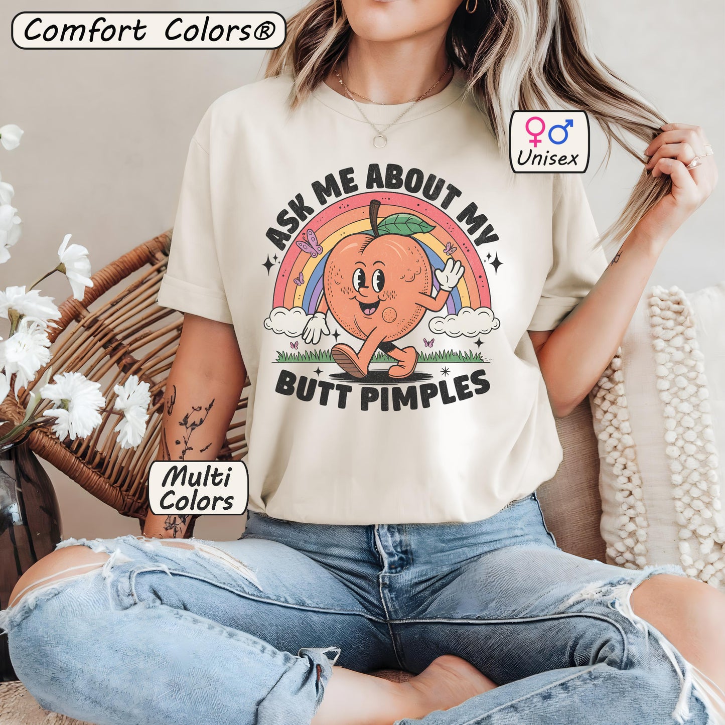 Ask Me About My Butt Pimples Shirt – Funny Adult Humor Tee