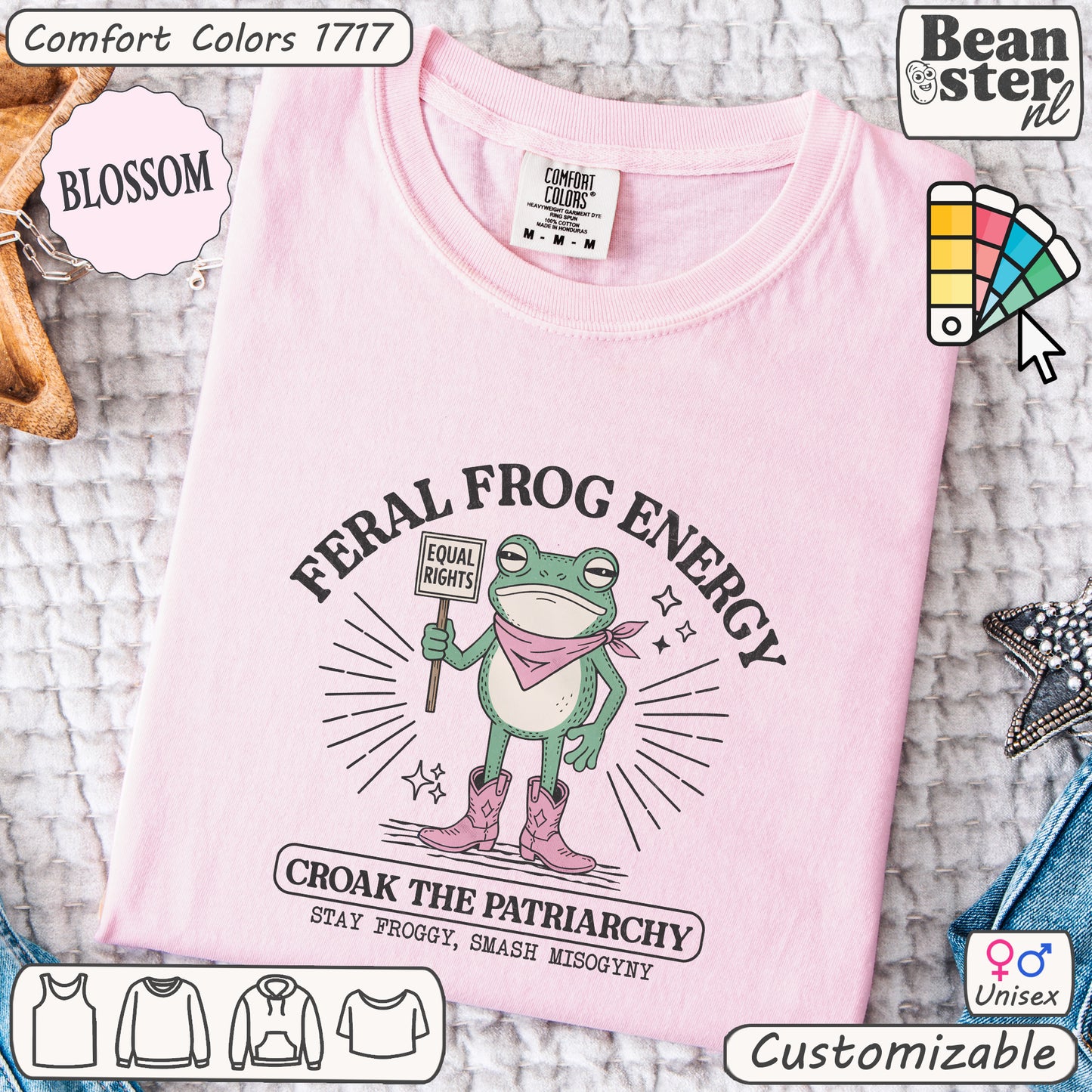 Feral Frog Protest T-Shirt – Funny Feminist Activism Tee