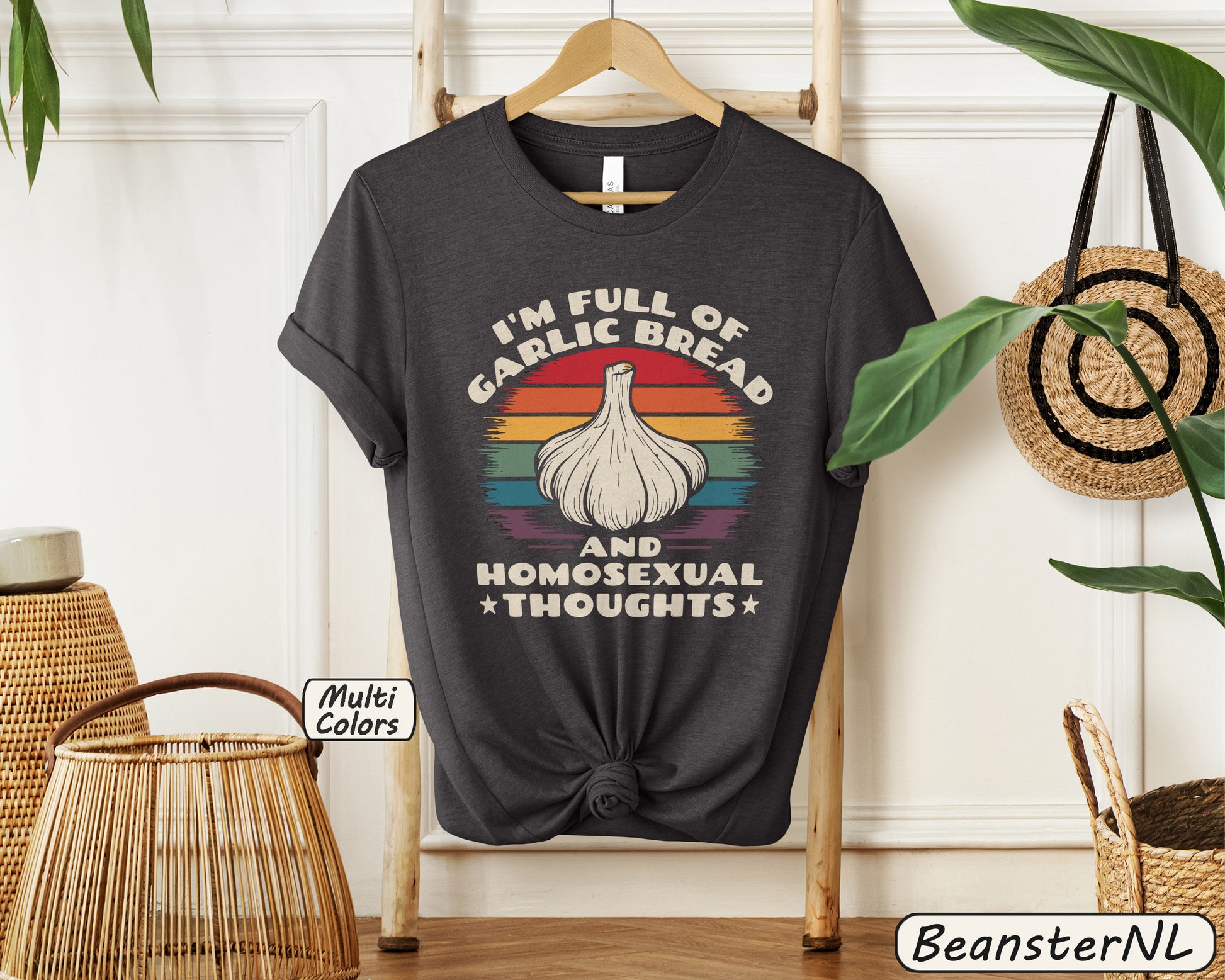 Full Of Garlic Bread And Homosexual Thoughts Shirt Funny Garlic TShirt