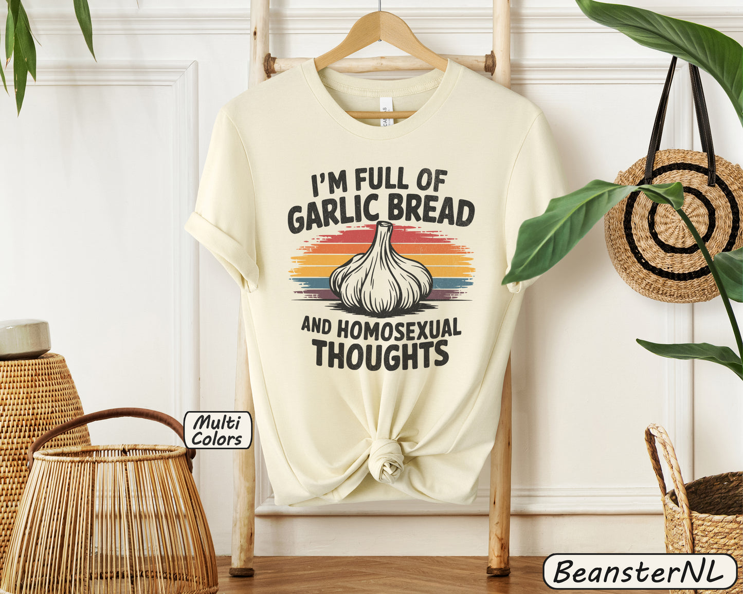 Full Of Garlic Bread And Homosexual Thoughts Shirt Funny Garlic TShirt