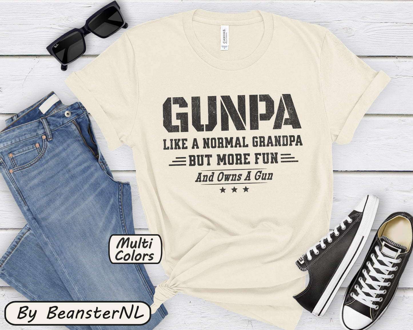 Gunpa Shirt – Funny Grandpa Definition Tee for Weapon Lover Dads