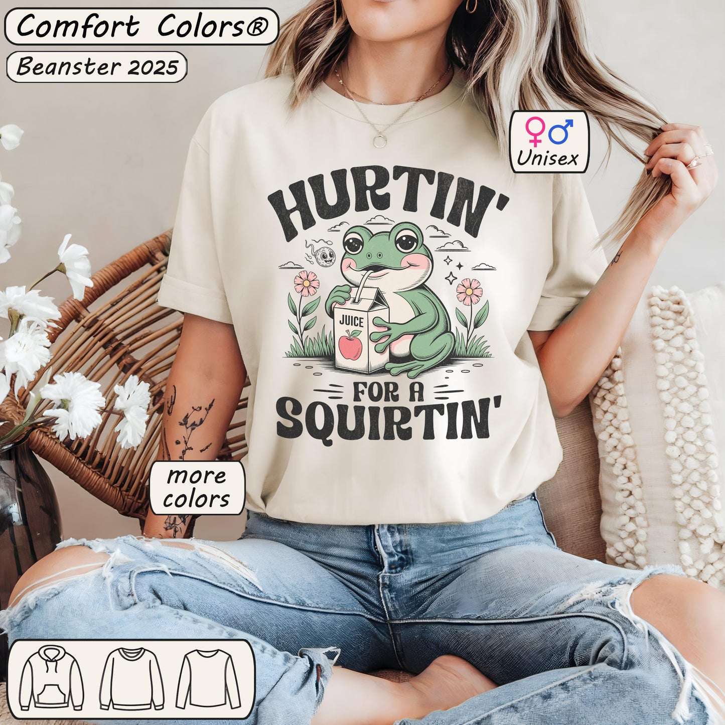 Hurtin' For A Squirtin' Funny Frog T-Shirt | Edgy Meme Tee Gift