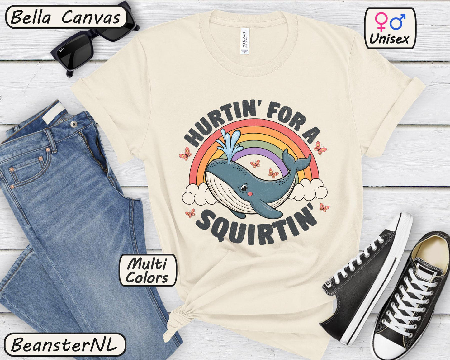 Hurtin’ For A Squirtin’ Whale Tee – Funny Meme Shirt for Adults