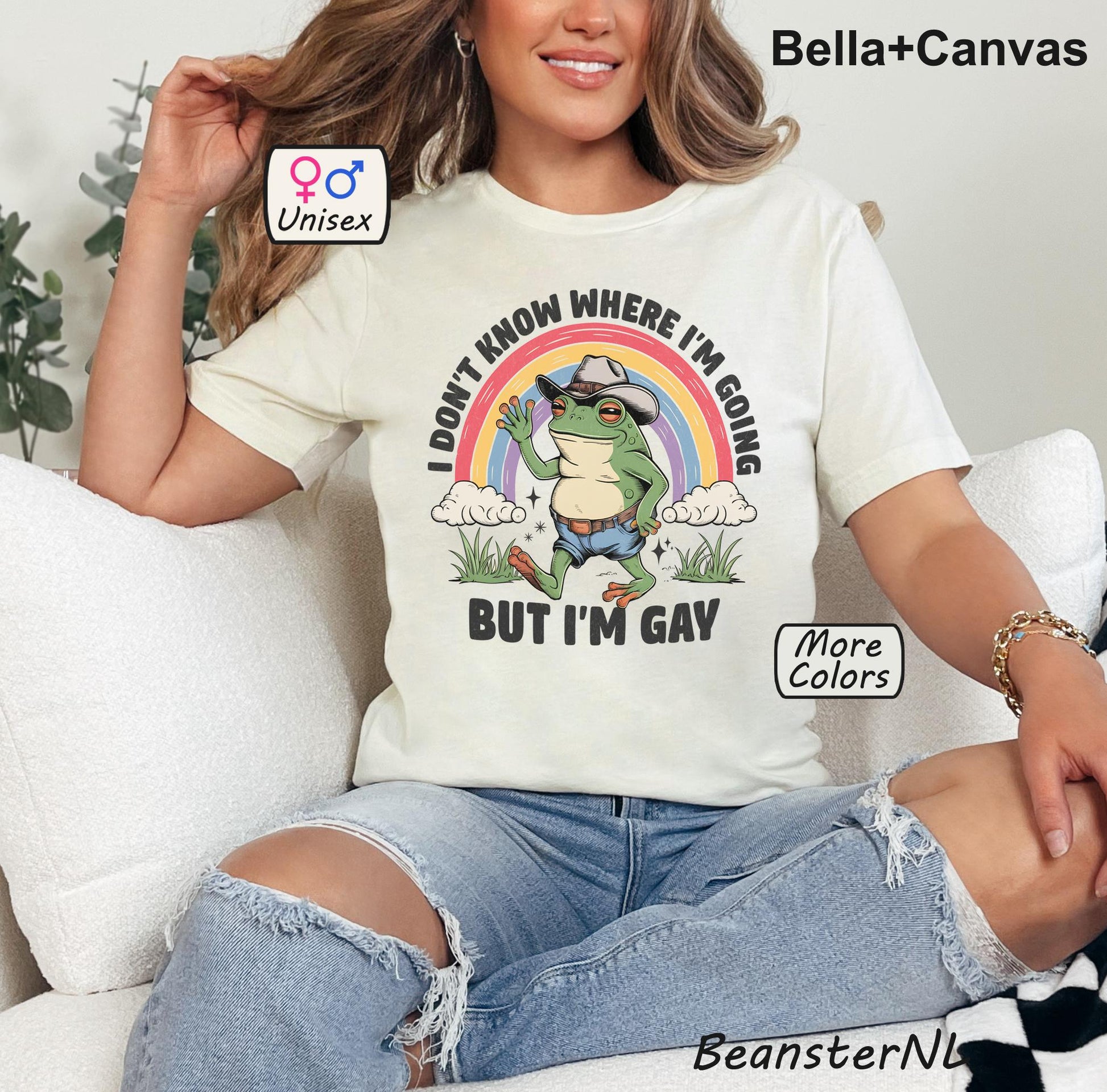 I Don’t Know Where I’m Going But I’m Gay Frog Tee 🐸🌈