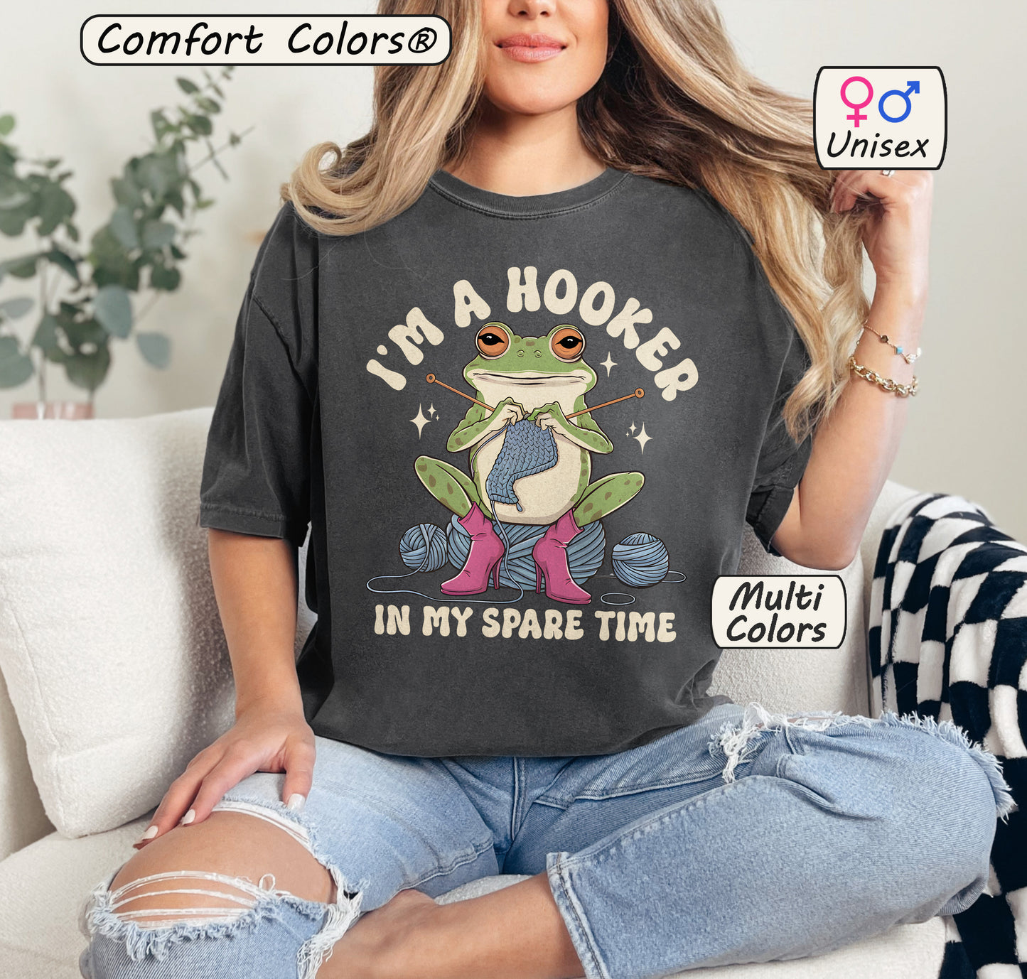 I'm A Hooker in My Spare Time Shirt Funny Knitting Tee