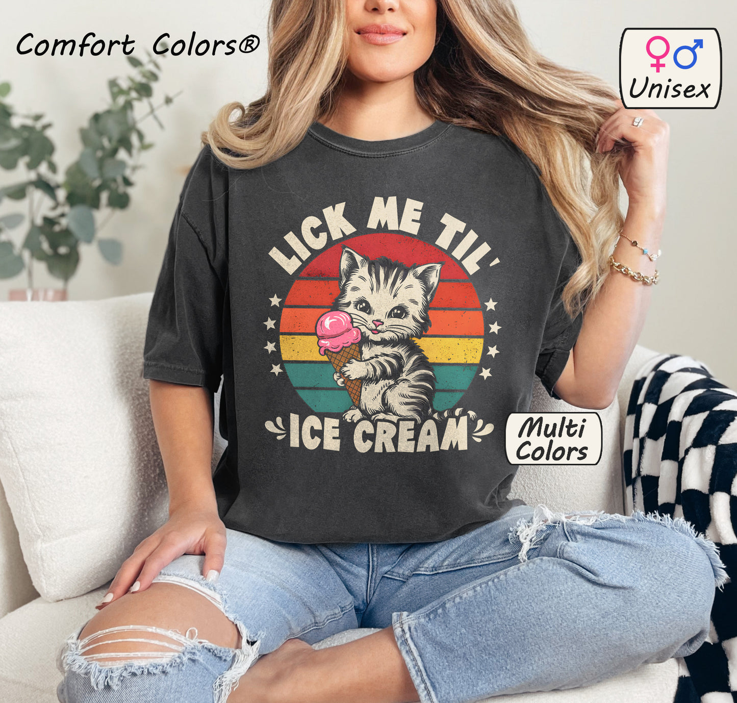 Lick Me Til' Ice Cream Shirt – Sassy Cat Meme Tee