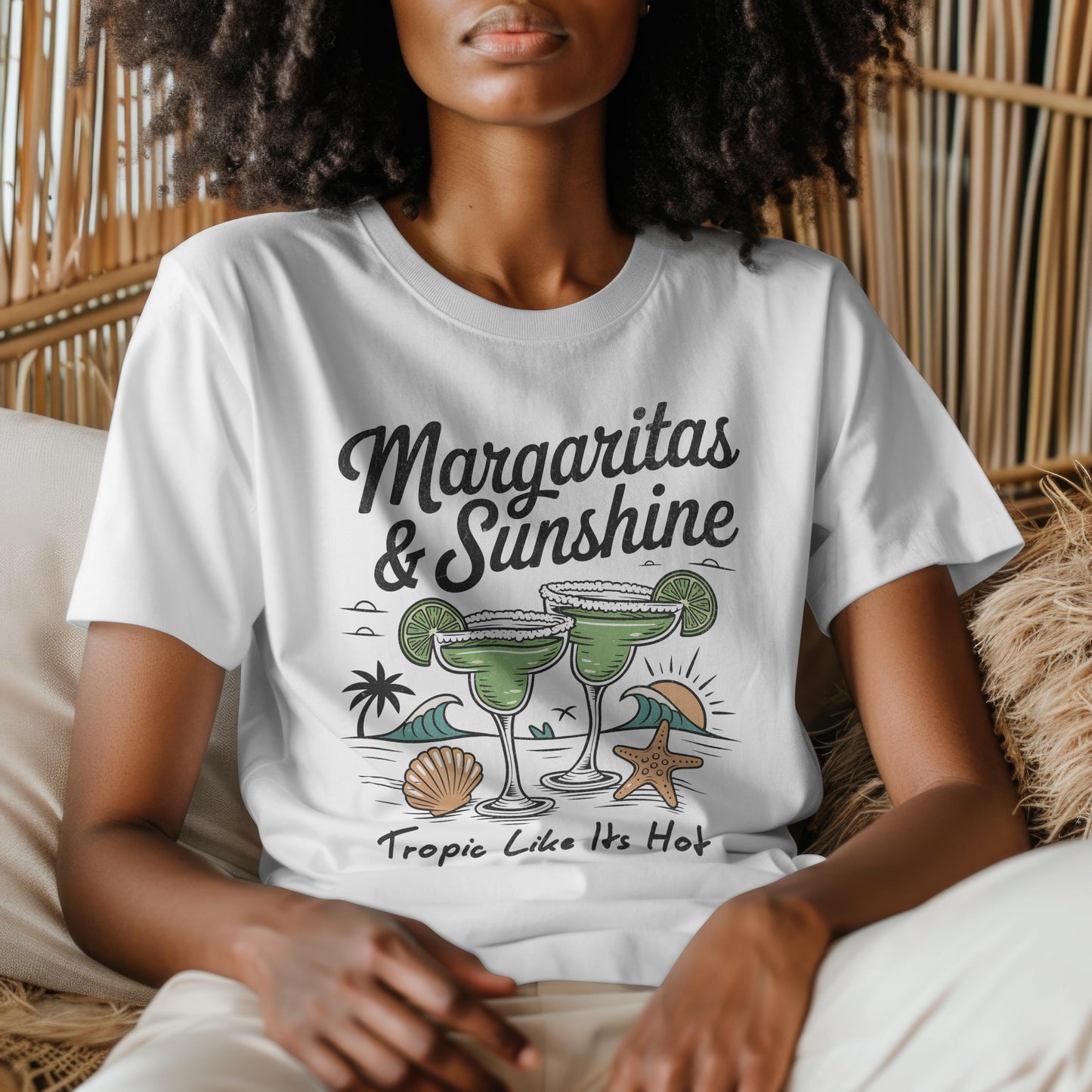 Margaritas and Sunshine Shirt – Vintage Summer Vibes Tee
